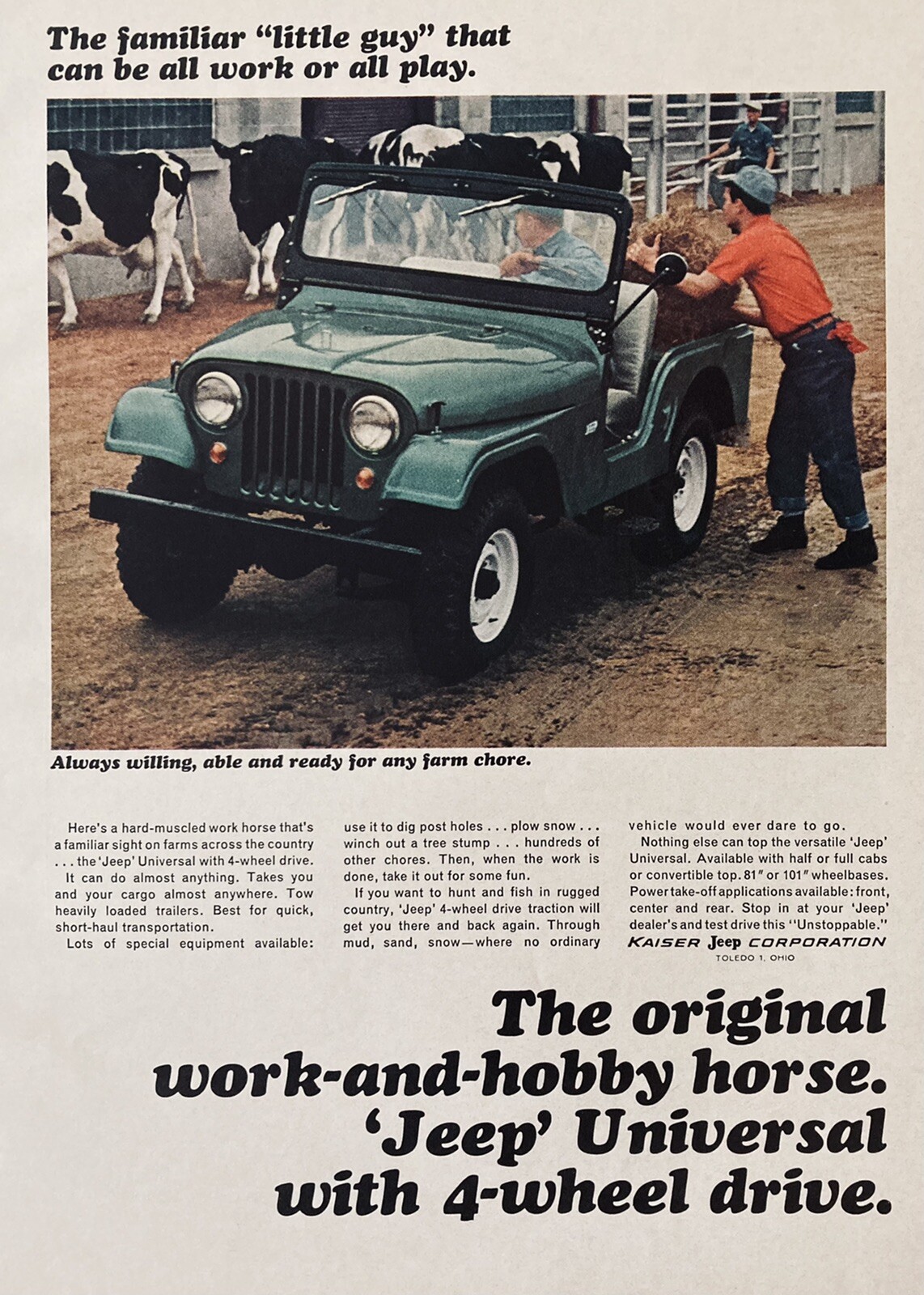 1965 AD.(XH48)~KAISER JEEP CO. TOLEDO, OHIO. “UNIVERSAL” JEEP 4-WHEEL DRIVE