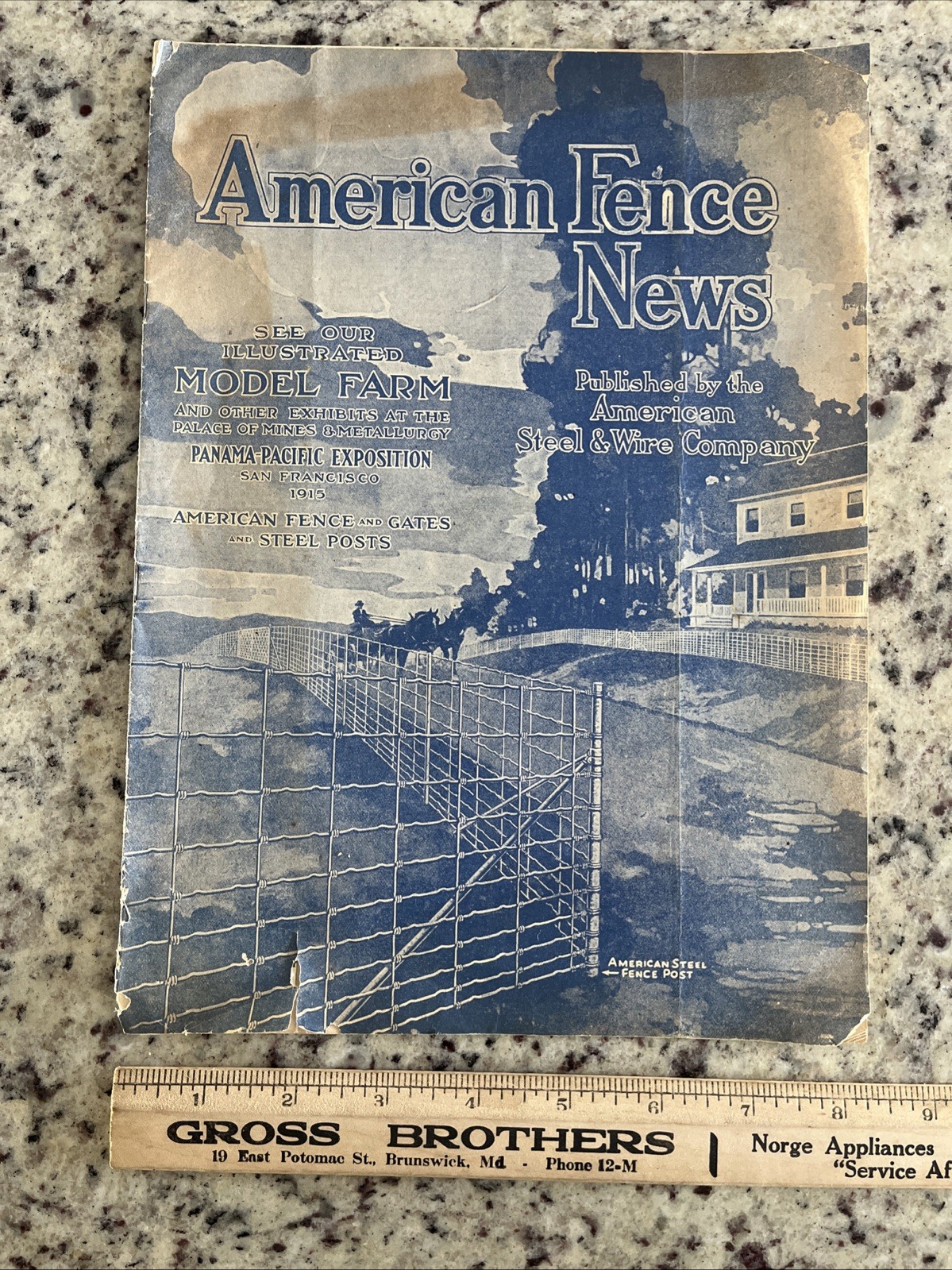 Antique 1915 American Farm Fence Cattle Trade Magazine Comet Shorthorn Bull