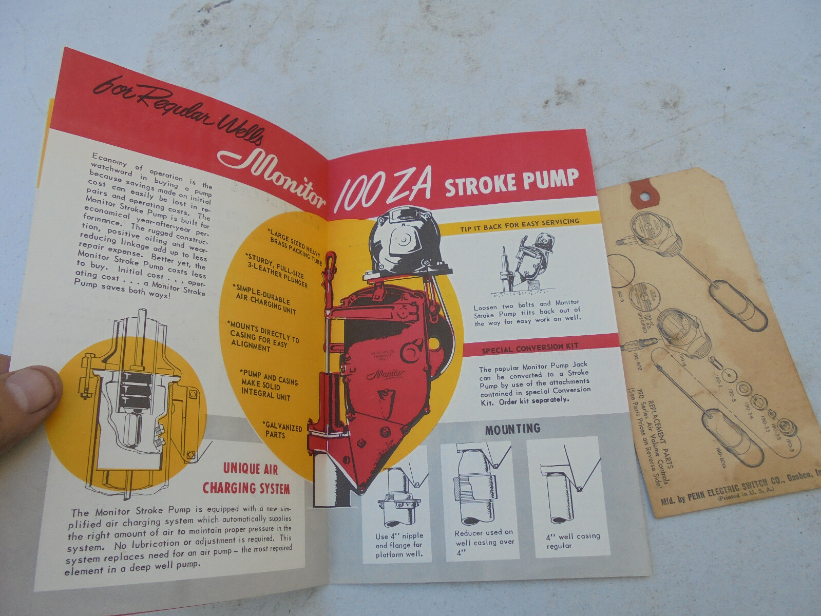 Vintage Monitor Stroke Pumps Brochure