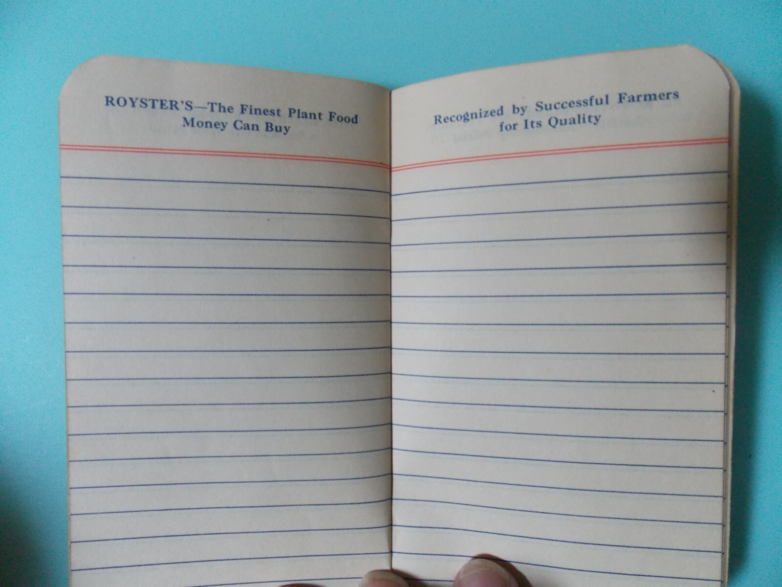 Vintage 1945 Royster Fertilizer Note Book