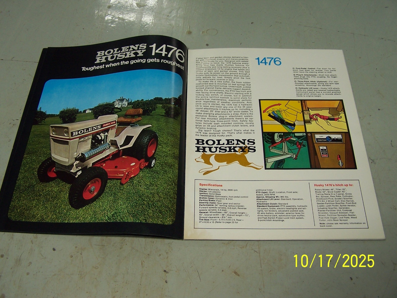 Vintage Bolen&rsquo;s Husky Garden Tractor Lineup Brochure!