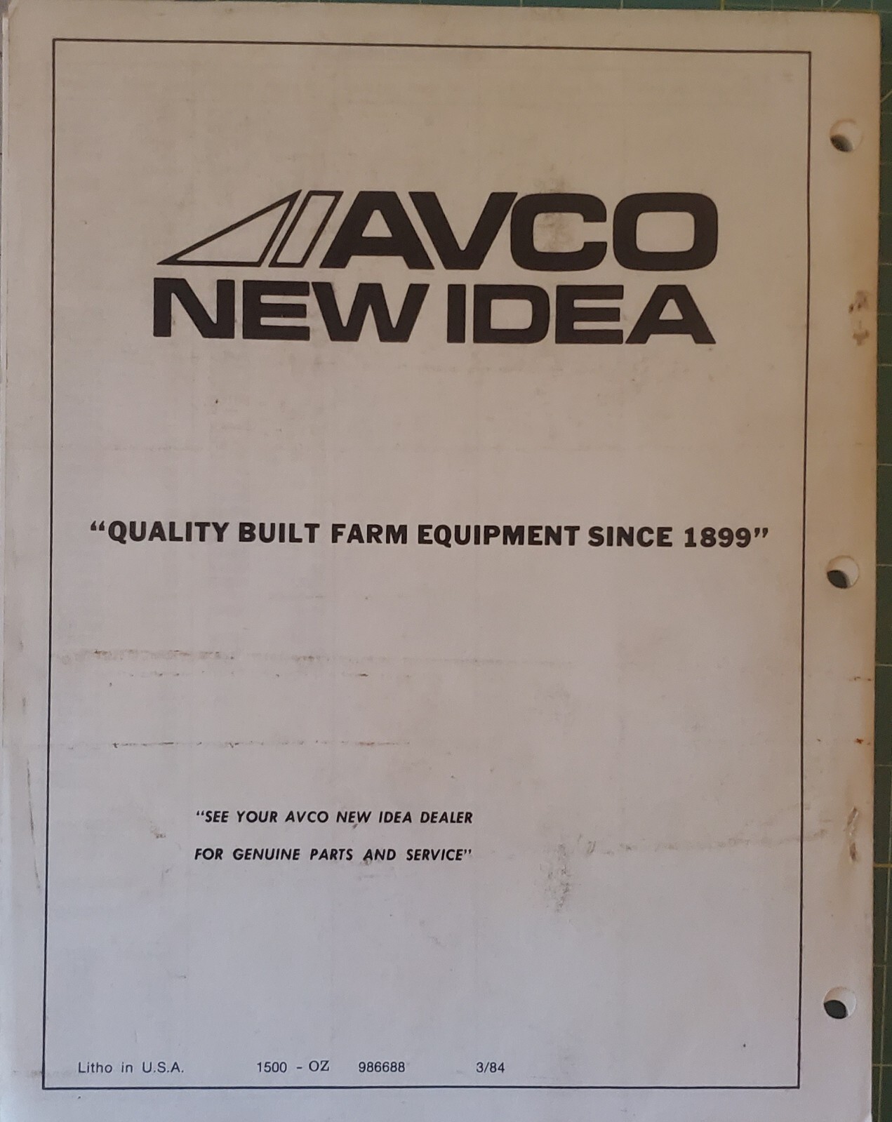 New Idea Parts Catalog for Model 900 Series Single Frame Planter CP 52