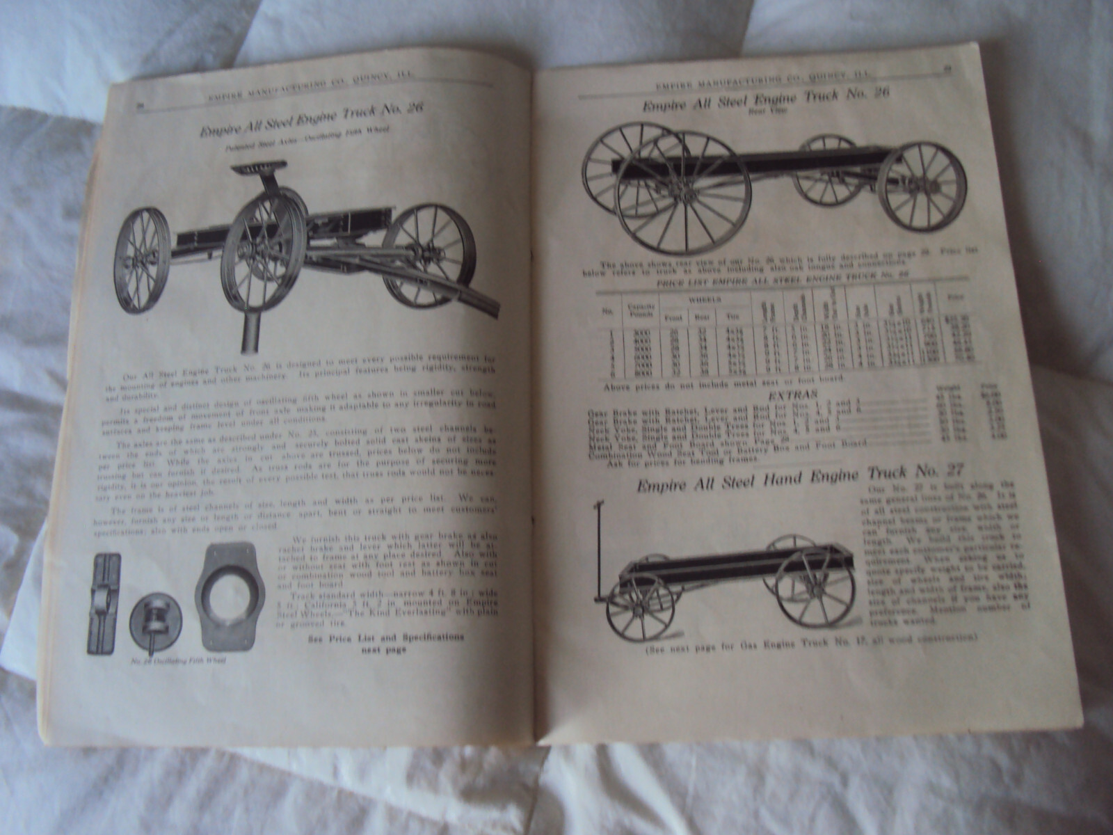 Empire Steel Wheels Catalog No 20 ca 1900 44 page Softbound Quincy IL