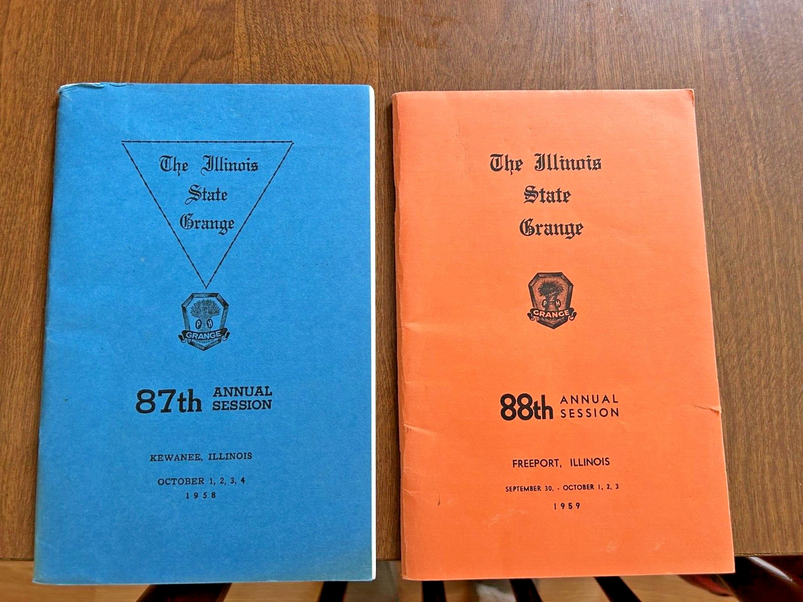 2 Yrs, 1958 & 1959, Illinois State Grange, Kewanee & Freeport, Annual Genealogy