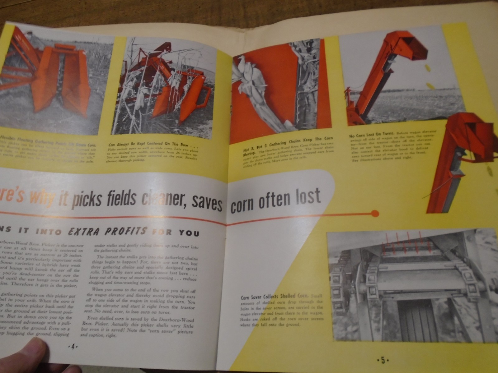 NOS Dearborn-Wood Bros. Corn Picker Sales Brochure Ford Tractor