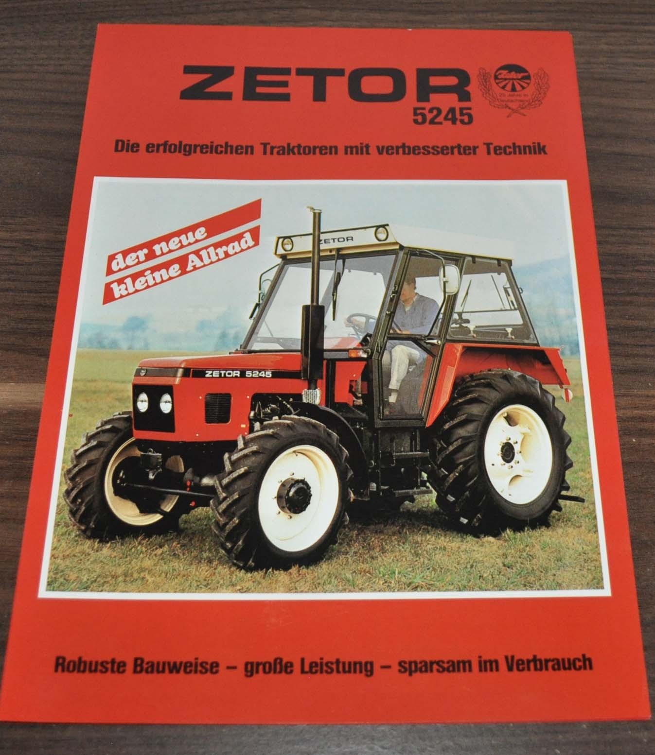 Zetor 5245 Tractor Specification Brochure Prospekt