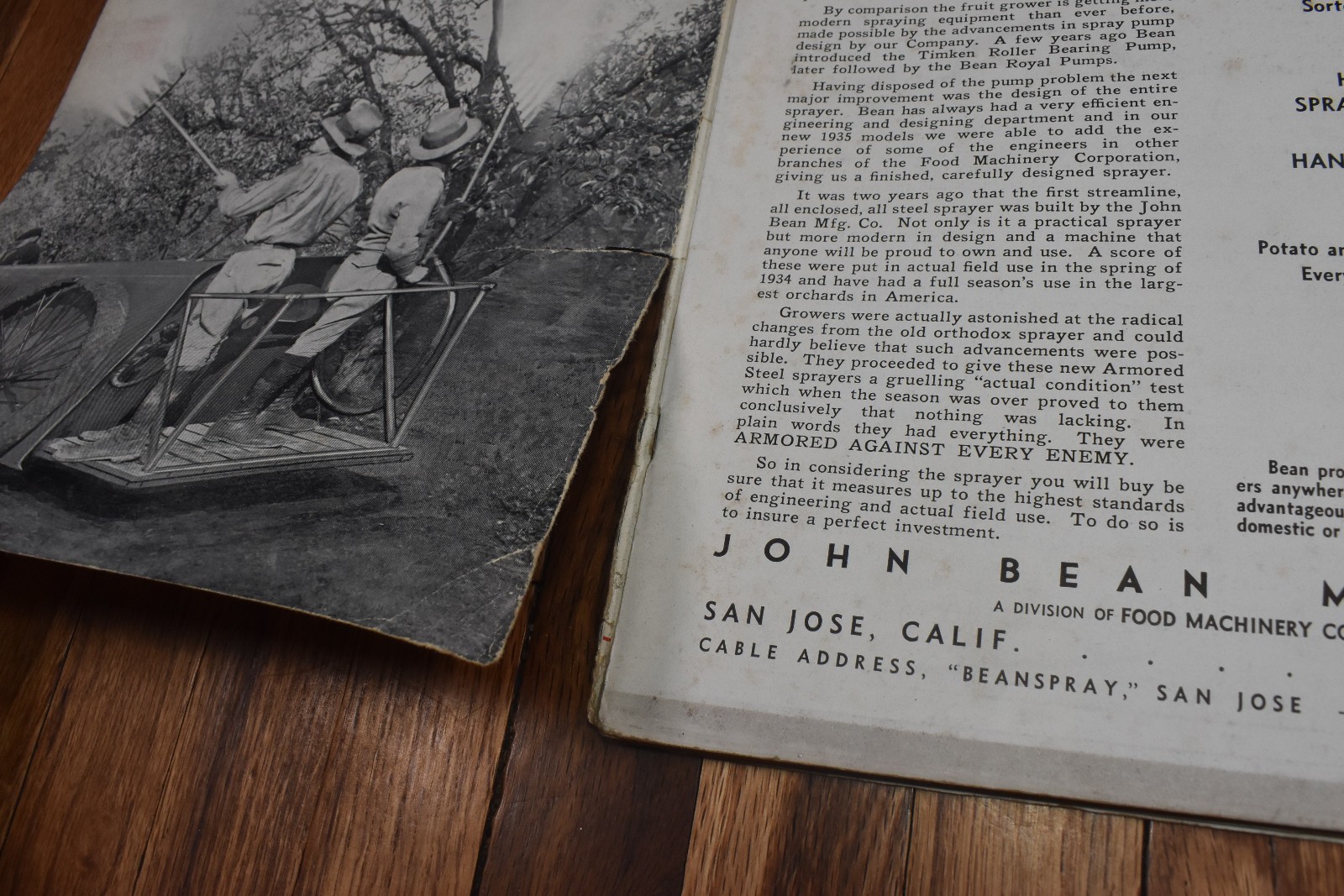 Vintage 1930s John Bean Mfg Farm Tractor Equipment L-300 Sales Catalog
