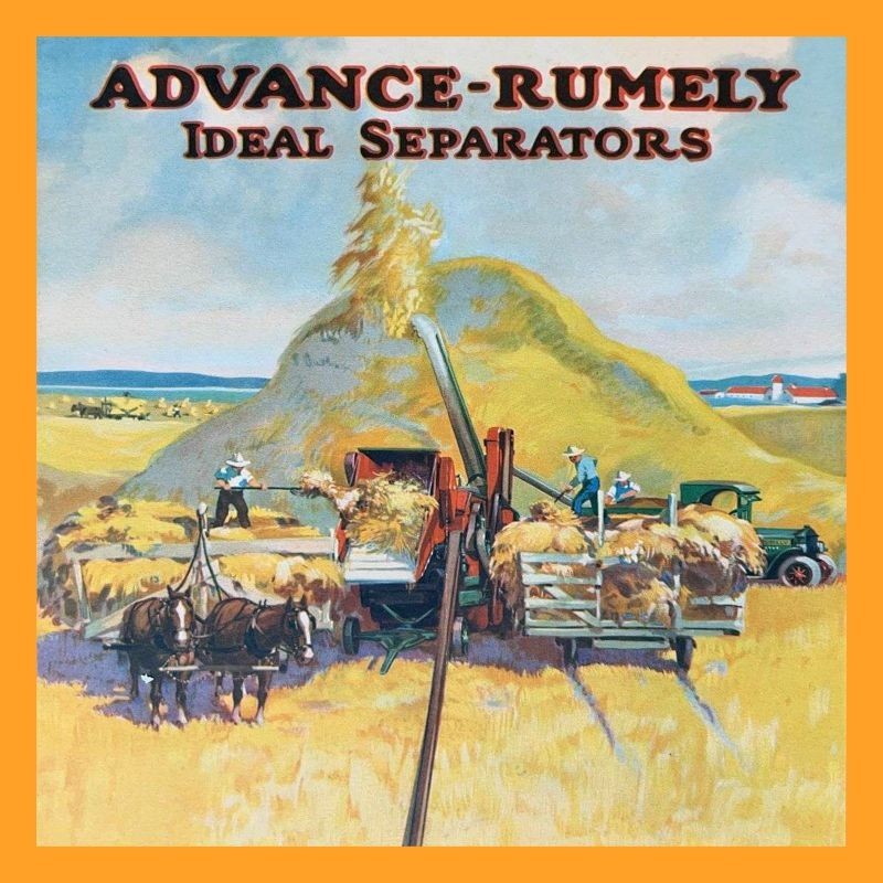 Advance Rumely IDEAL Separators NEW Sign 28&Prime; Dia. Square AMERICAN STEEL