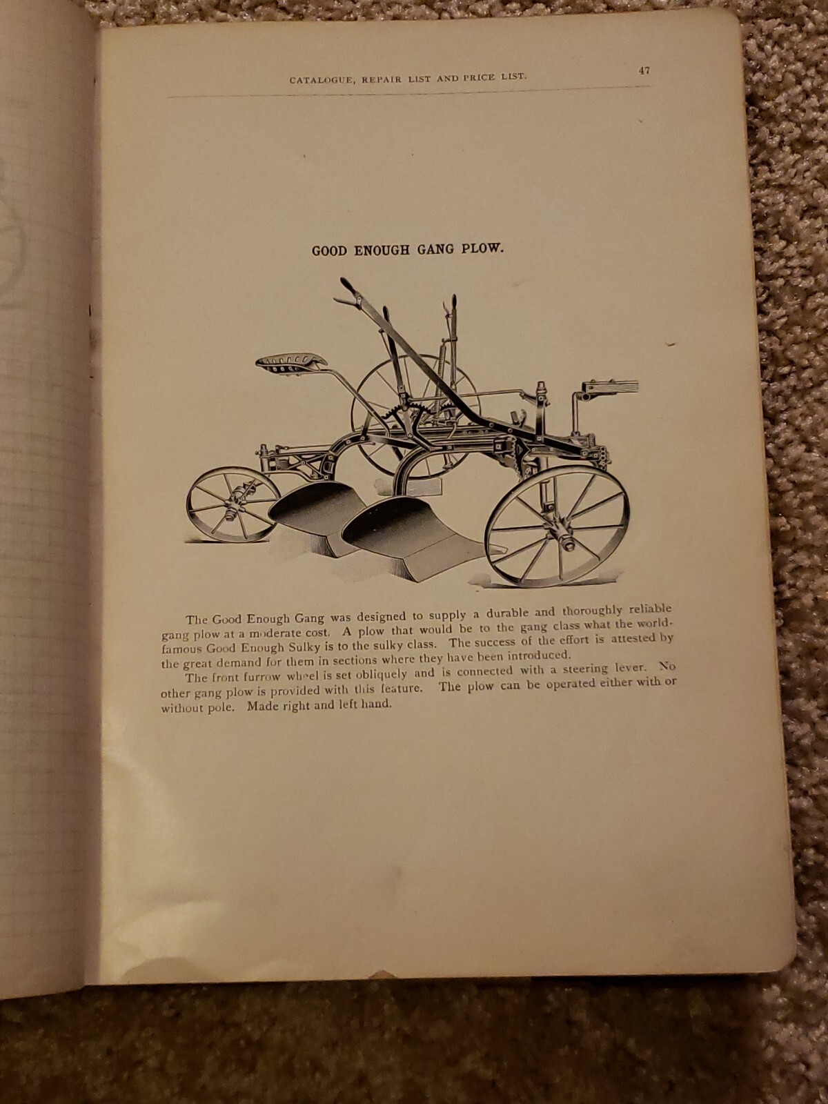 1904 Moline Plow Company Catalog Modern Implements Employee Version