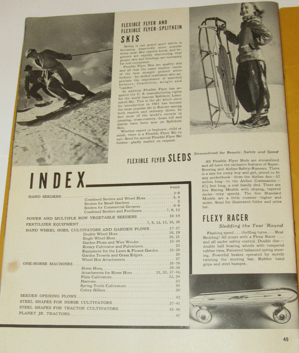 VTG 1944 PLANET JR AGRICULTURAL IMPLEMENTS CATALOG! W/PRICE LIST! SEEDERS/PLOWS+