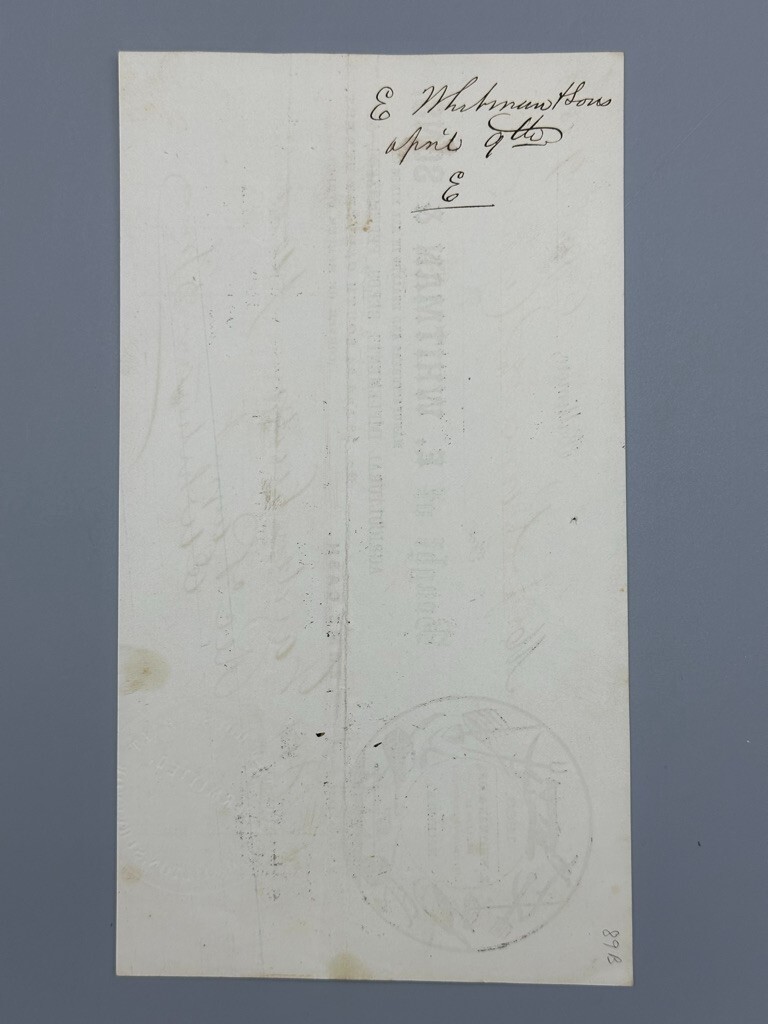 1863 WHITMAN Illustrated FARM MACHINERY ADVERTISING Billhead BALTIMORE