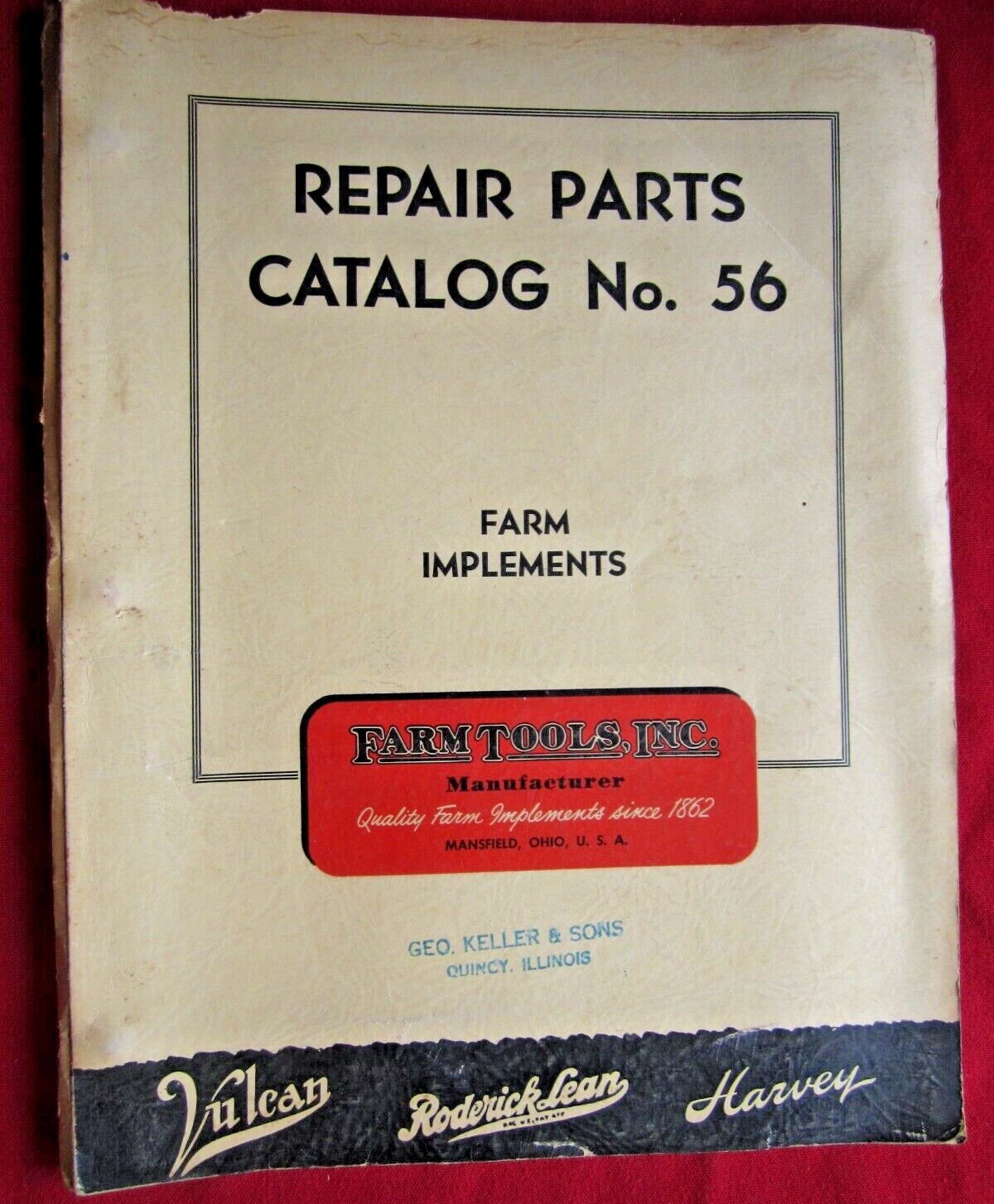 1952 FARM TOOLS, INC HORSE DRAWN FARM IMPLEMENTS 70+ PAGE PARTS CATALOG MANUAL