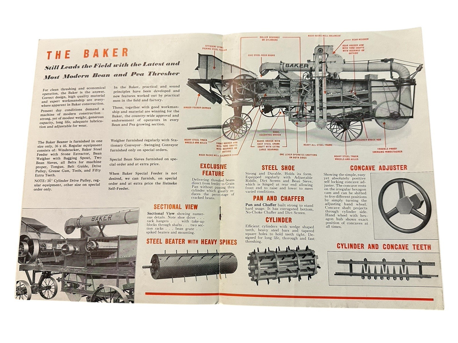Antique A.D. Baker Grain Thresher Brochure Swanton Ohio Farm Advertising