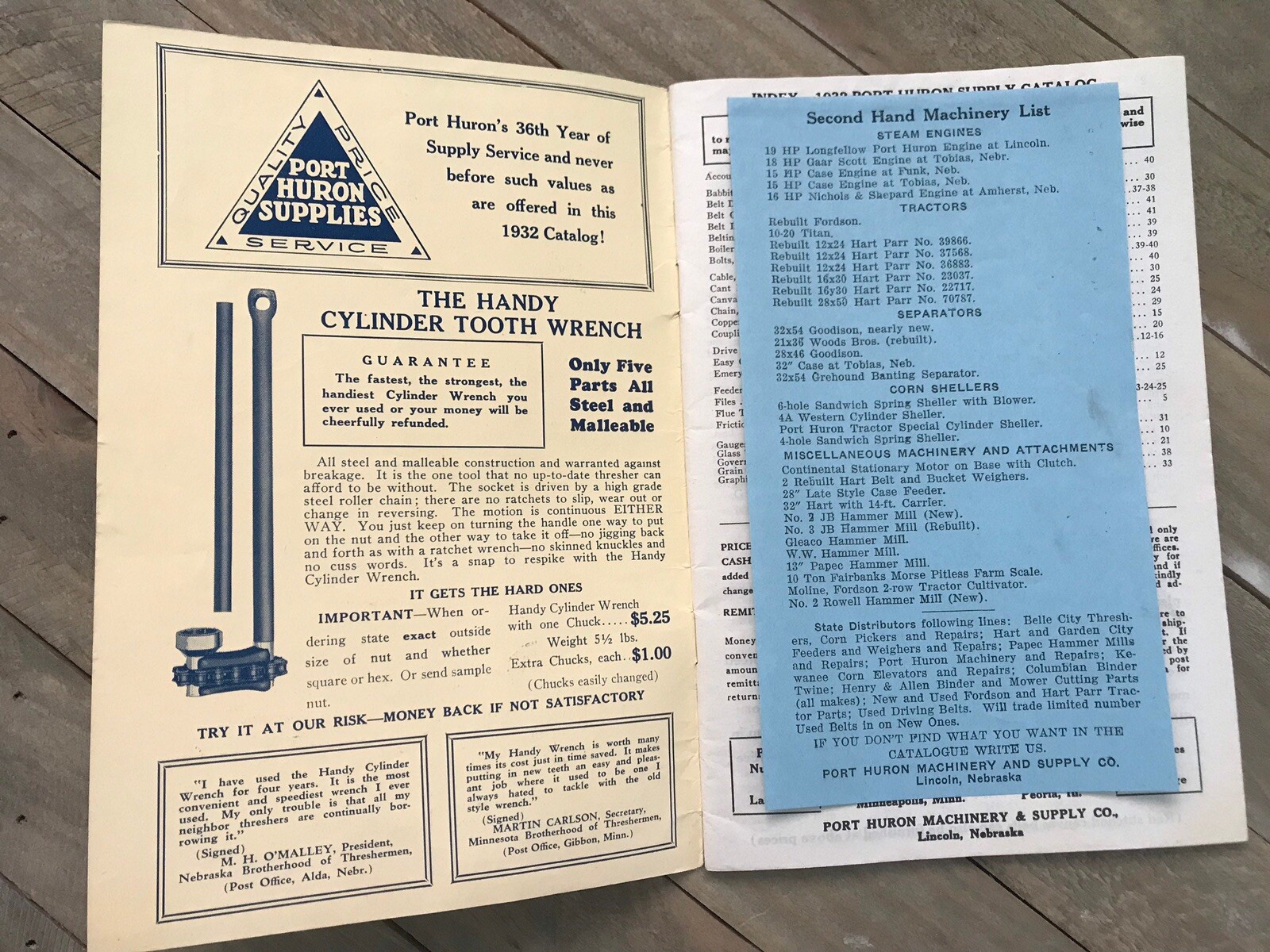 1932 Port Huron Supply Catalog Sawmills Feeders Parts Equipment