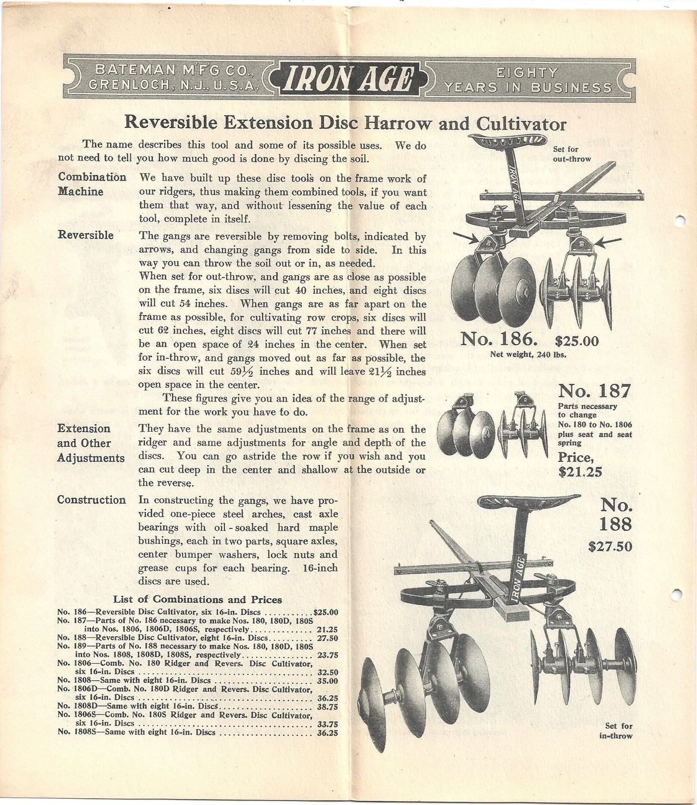 3 Diff Iron Age Farming Implements Sales Brochures c1917 ~ Farm Equipment