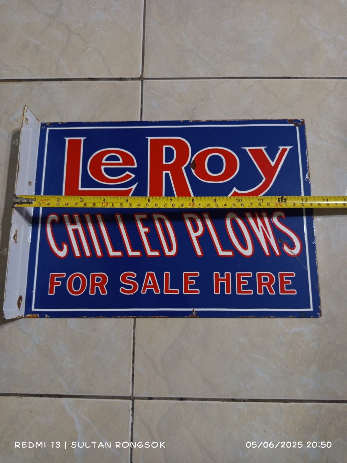 Double Side Le Roy Chilled Plows for Sale Here 34×25 cm Steel Plate Vintage Mod