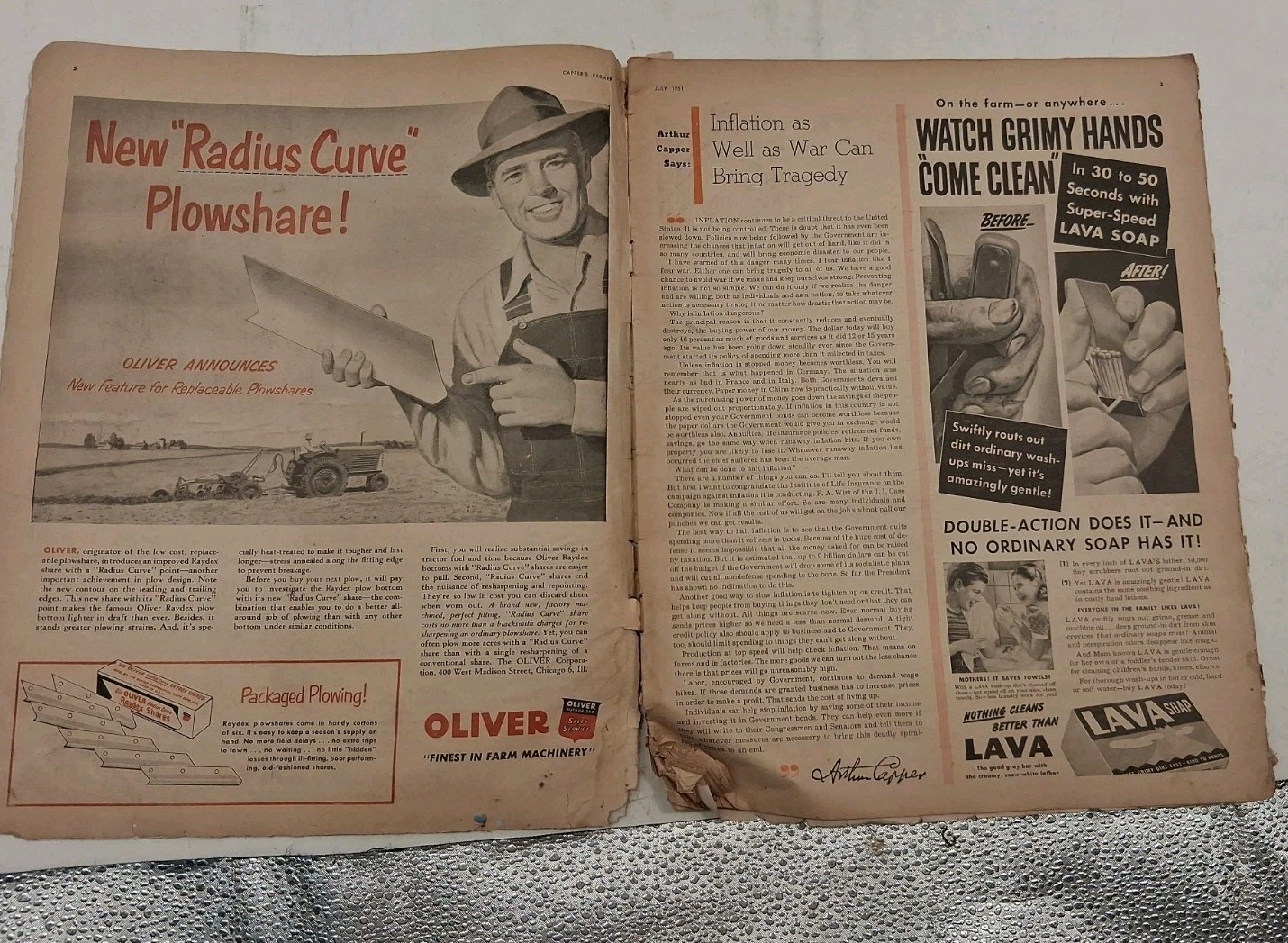 Vtg Capper&rsquo;s Farmer July 1951 Cattle Agriculture 1945 Country Gentleman Damaged