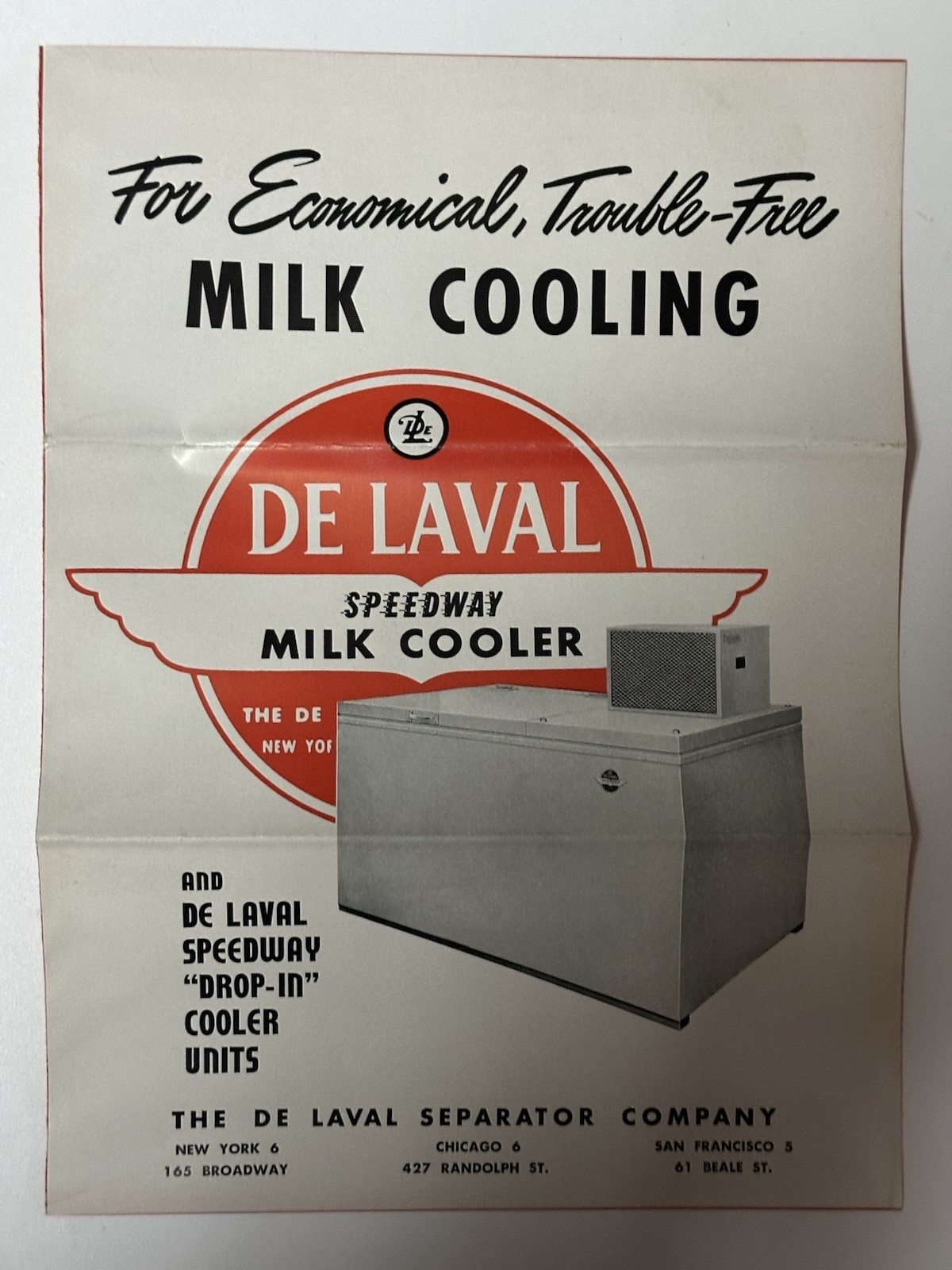 1949 De Laval Speedway Milk Cooler pamphlet (22A)