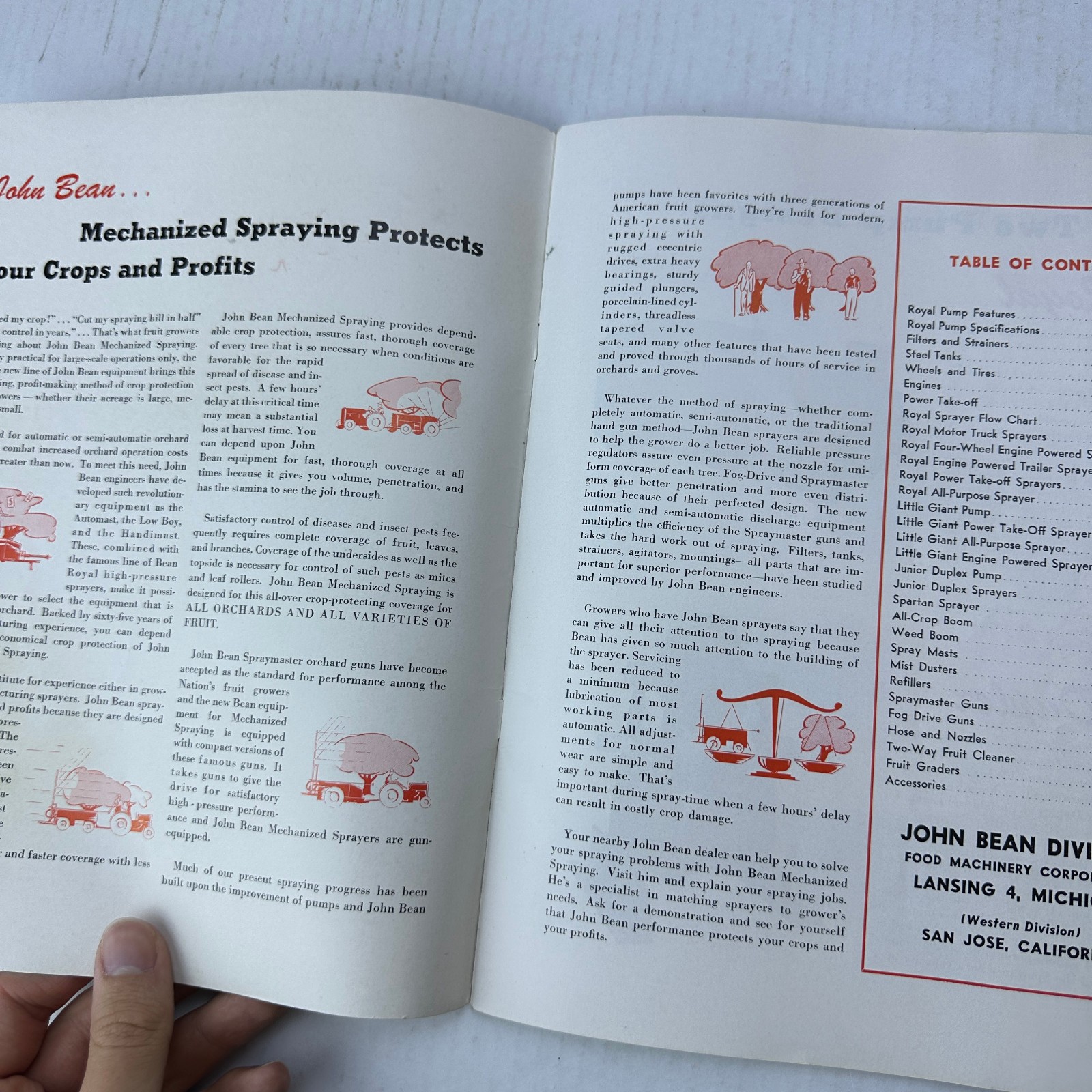 John Bean Sprayers FMC Food Machinery Corporation Catalog Lansing Michigan
