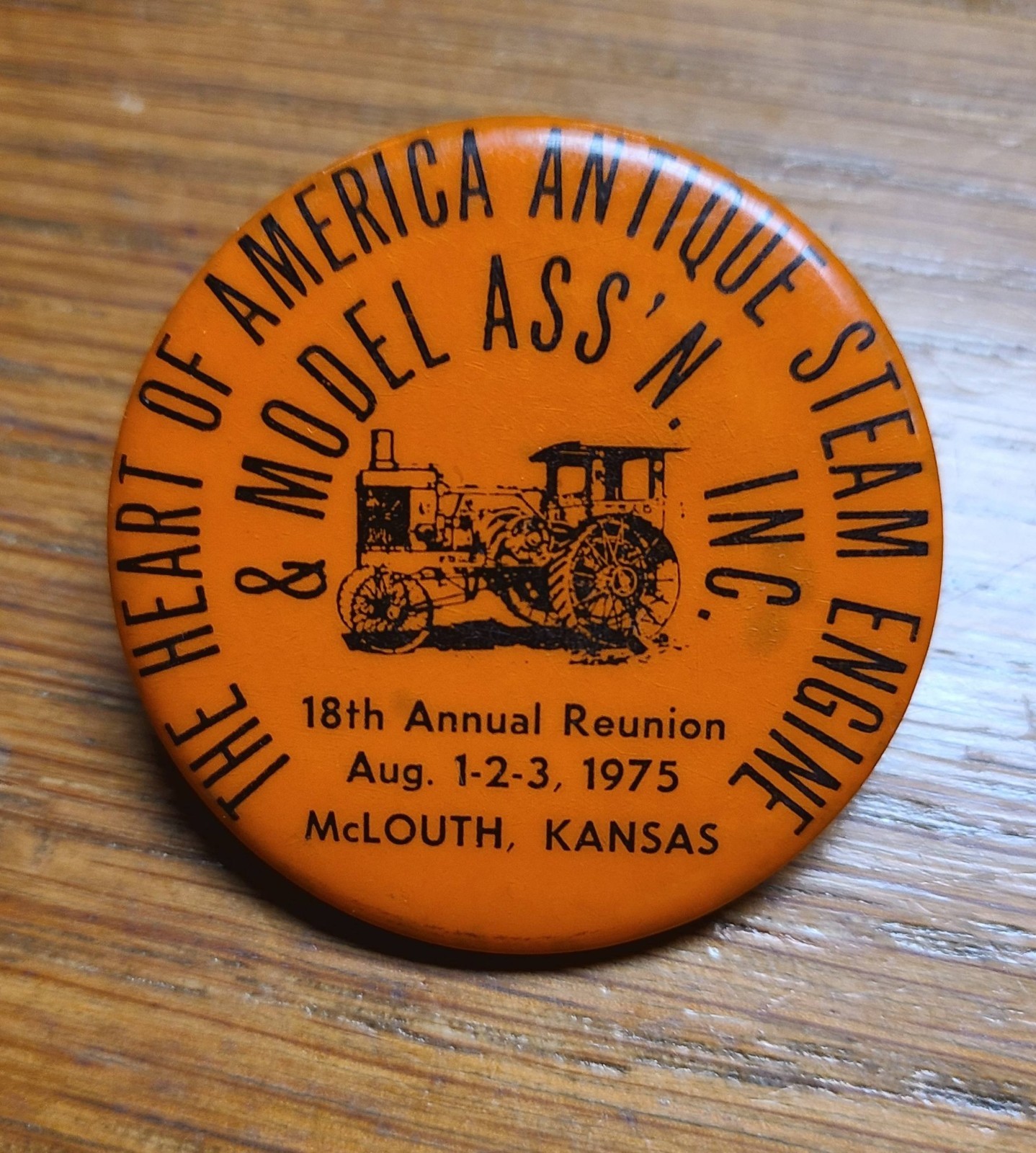 Vintage Heart of America Antique Steam Engine & Model… McLouth Kansas Buttons