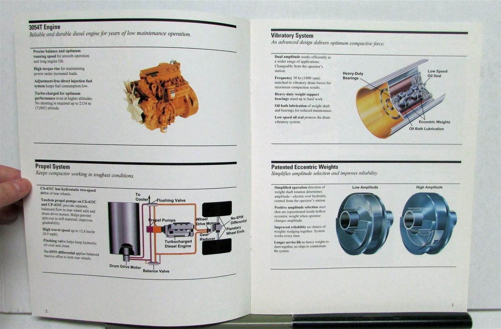 1995 Caterpillar CS 431C 433C CP433C Vibratory Soil Compactors Sales Brochure