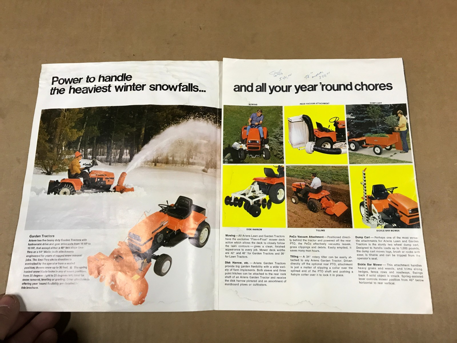 Vintage 1976 Ariens Tractor Power – Salesman Brochure