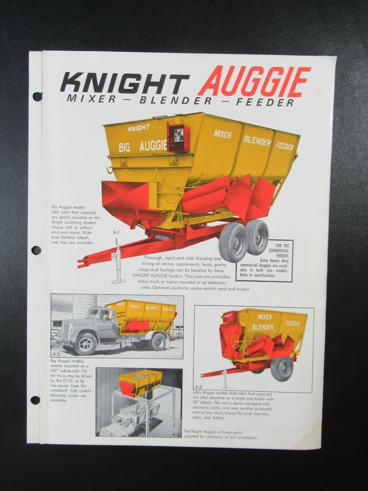 Vintage 60s Knight Auggie Mixer Feeder Farm Equipment Advertising Brochure