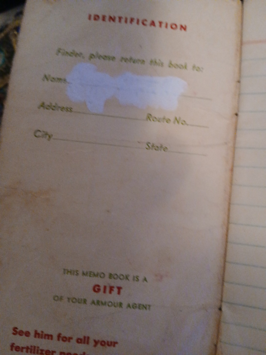 Armour Fertilizers Advertising Promo Pocket Notebook1962-1963