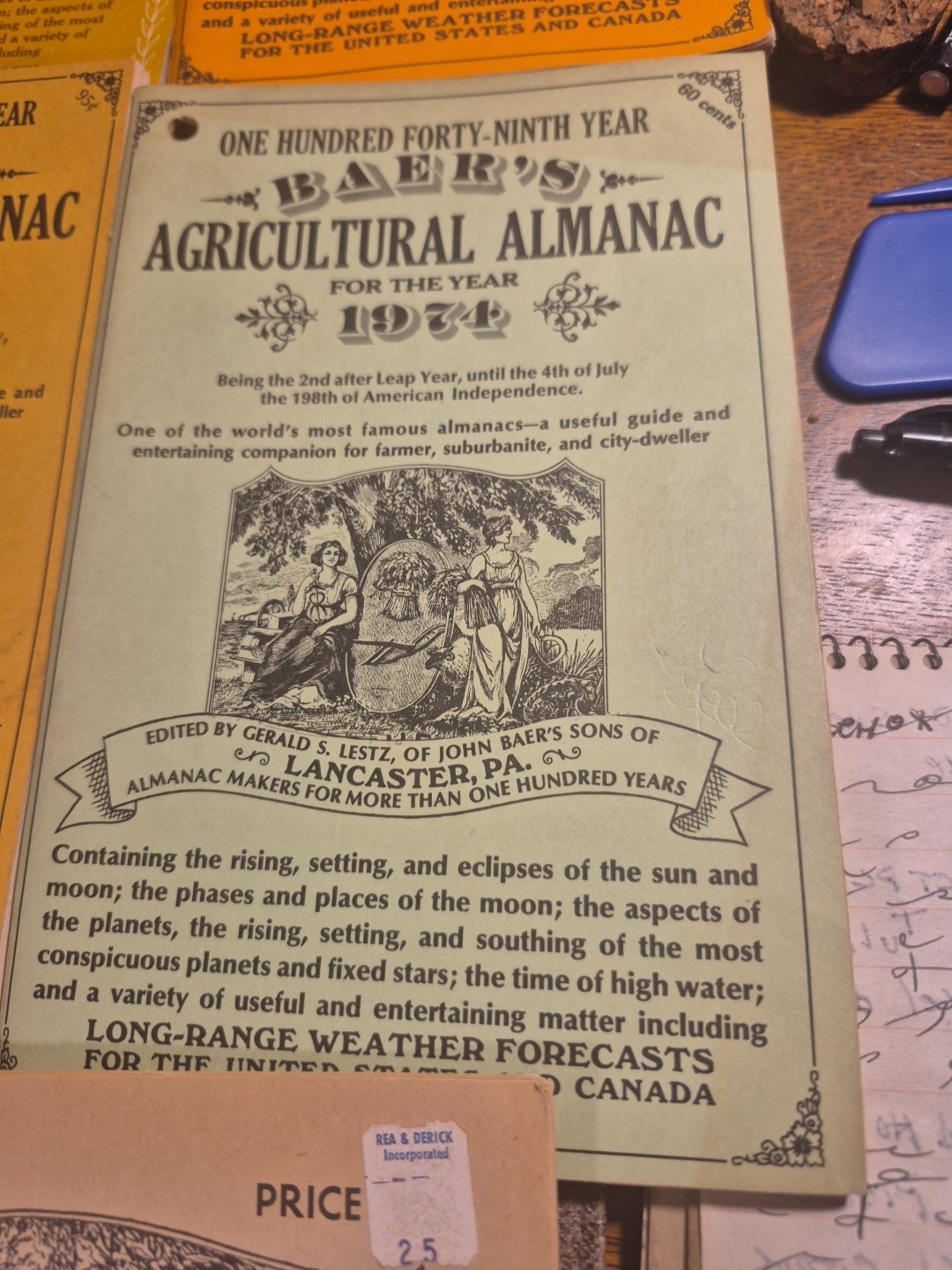 Vtg 8 John Baer&rsquo;s Sons Agricultural Almanac Lancaster PA Farmers Almanac