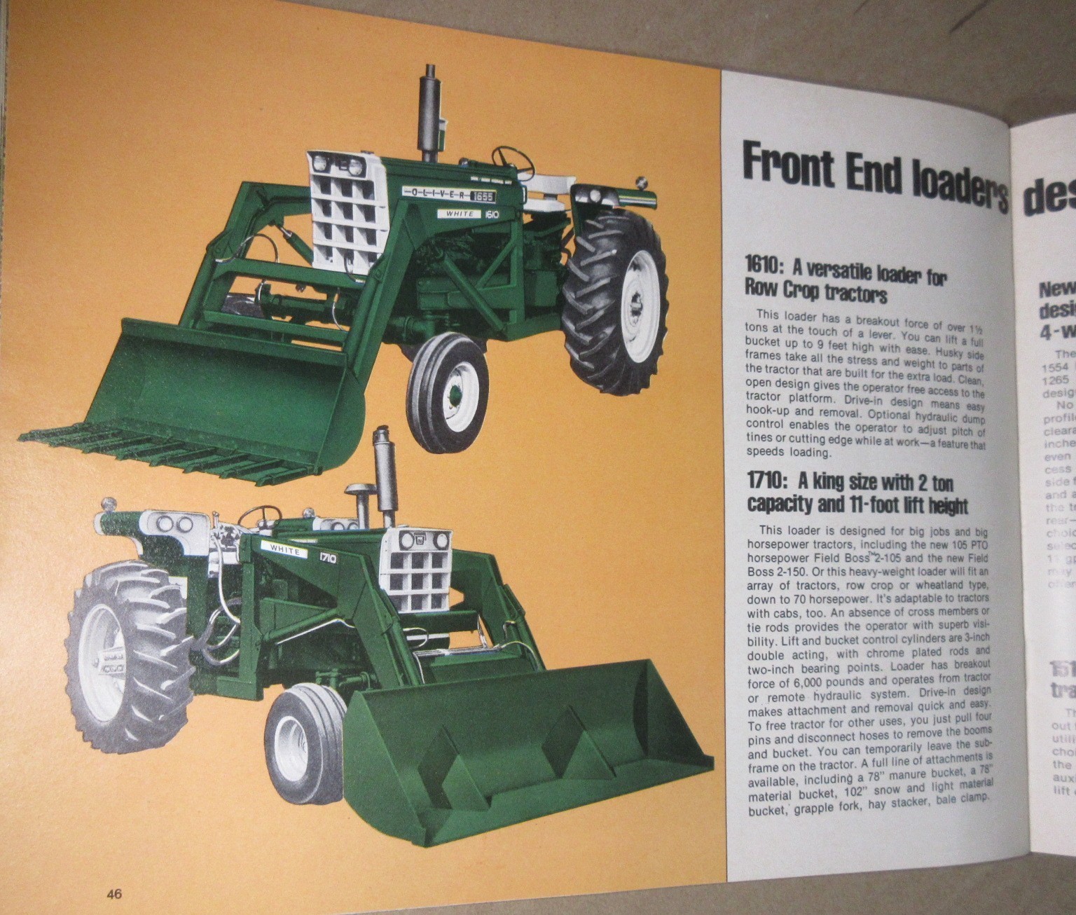 VINTAGE WHITE FARM EQUIPMENT 1975 FARM EQUIPMENT LINE BROCHURE FIELD BOSS Oliver