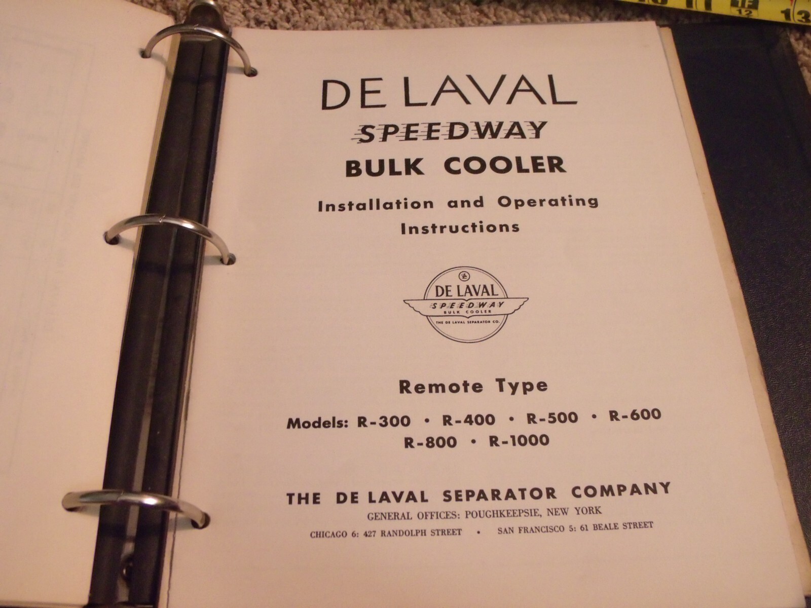 DELAVAL DEALER BINDER ADVERTISEMENT & SEVERAL MANUALS SEPARATORS MILKERS COOLERS