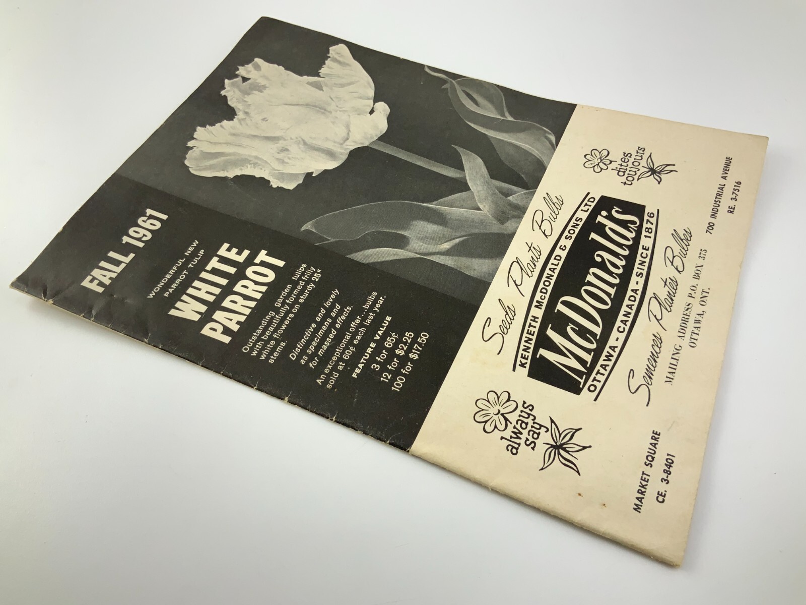 McDonald&rsquo;s Seeds Plants Bulbs Catalogue Fall 1961 Catalog Ottawa Canada EE630
