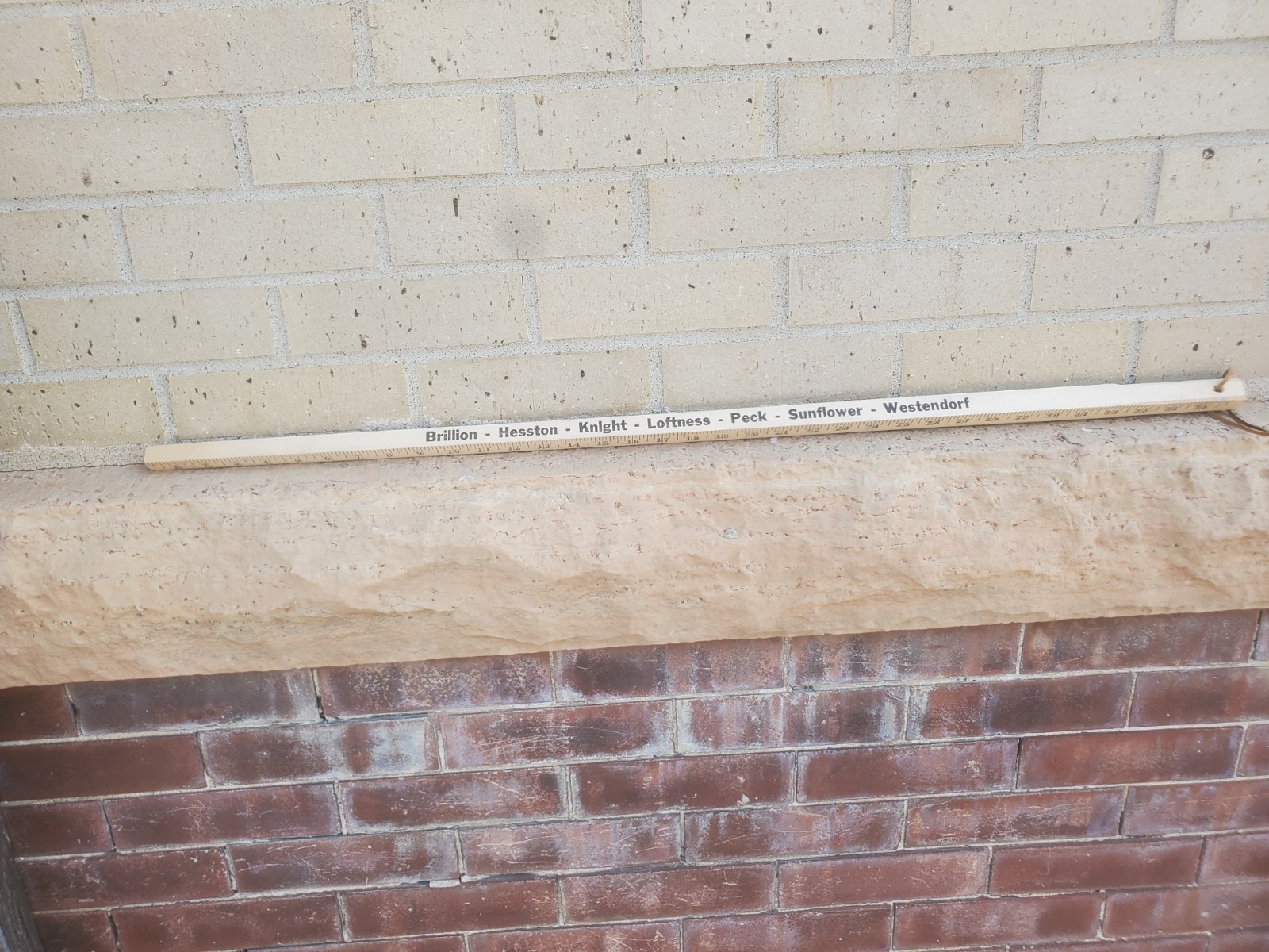 36&Prime; Wooden Yardstick Ag-land Implement New Hampton Iowa Hesston Westendorf Peck