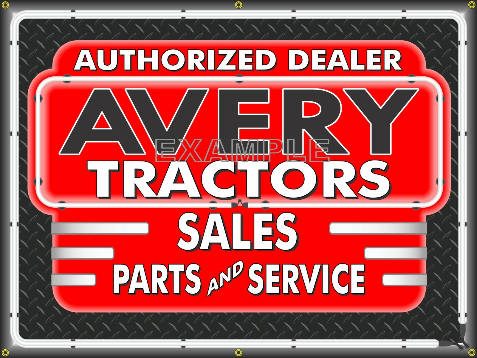 AVERY TRACTORS DEALER SALES SERVICE OLD SIGN REMAKE BANNER MURAL GARAGE SHOP ART