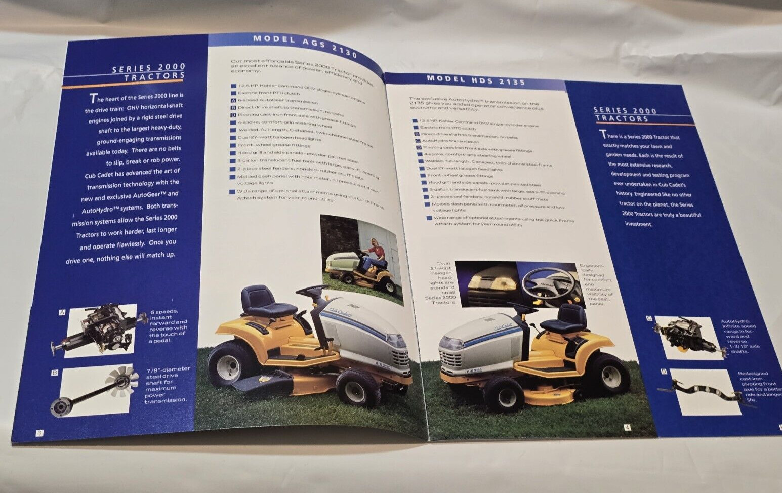 1994 Cub Cadet 2000 Series Ad Brochure Riding Mower Lawn Tractor Equipment Specs