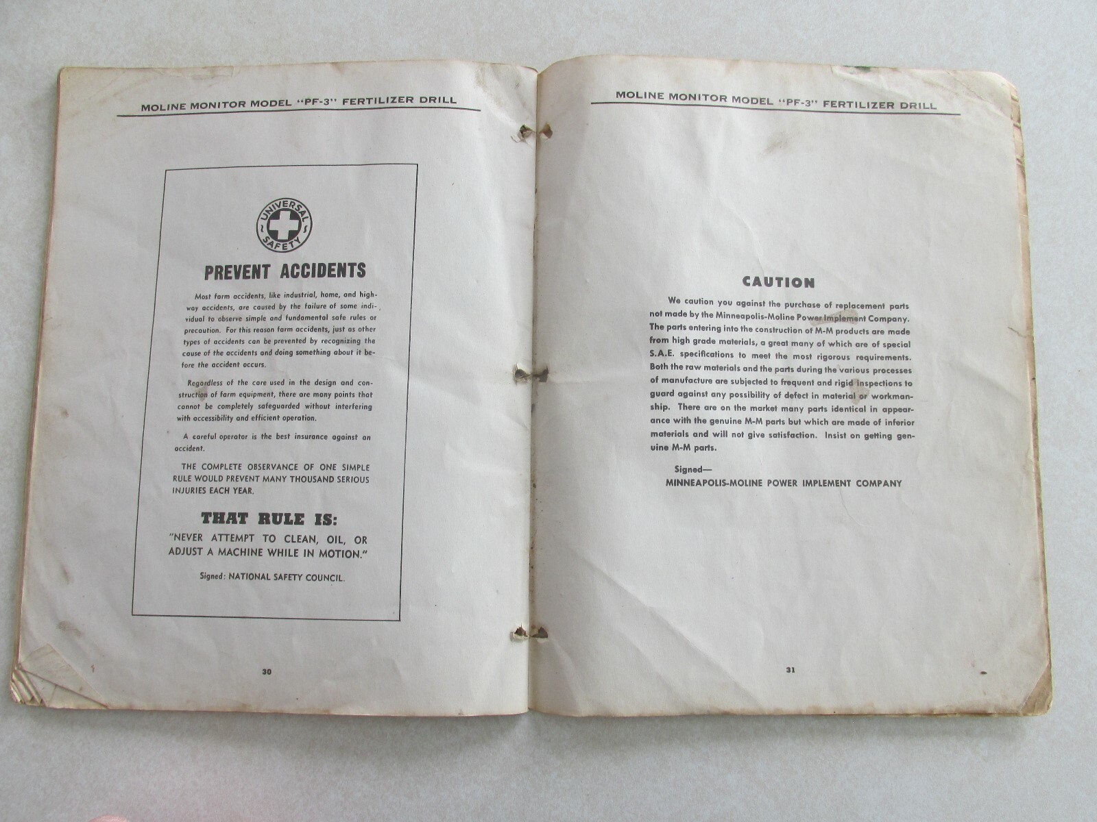 MBF56 Farm Manual MM Minneapolis Moline monitor fertilizer dril operators maint
