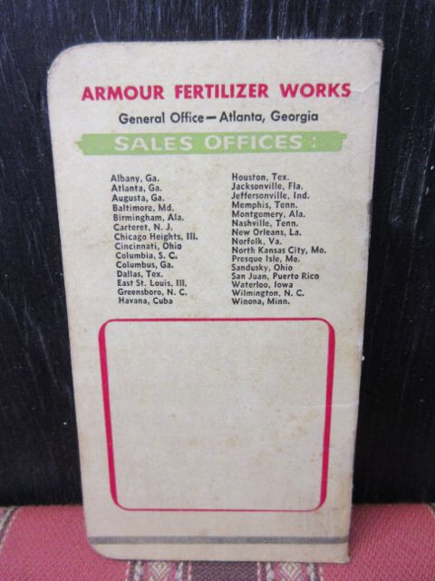 Vintage Armour&rsquo;s Fertilizer / Vertagreen Memo Book from 1957  