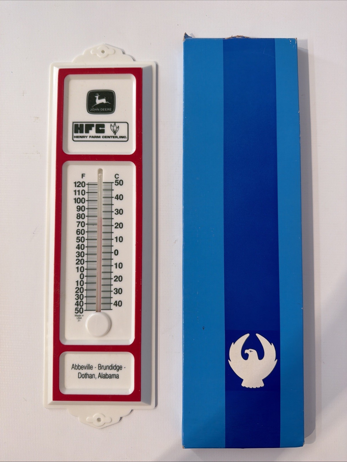 Vintage NOS Morco Scenic Wall Thermometer HFC JOHN DEERE HENRY FARM CENTER, INC