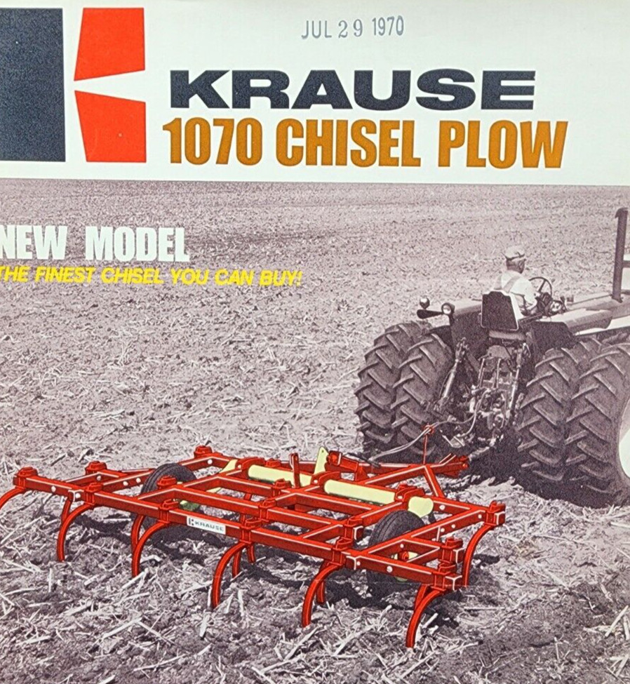 Krause 1070 Chisel Plow Sales Salesman Dealer Brochure 2 Sided 1970