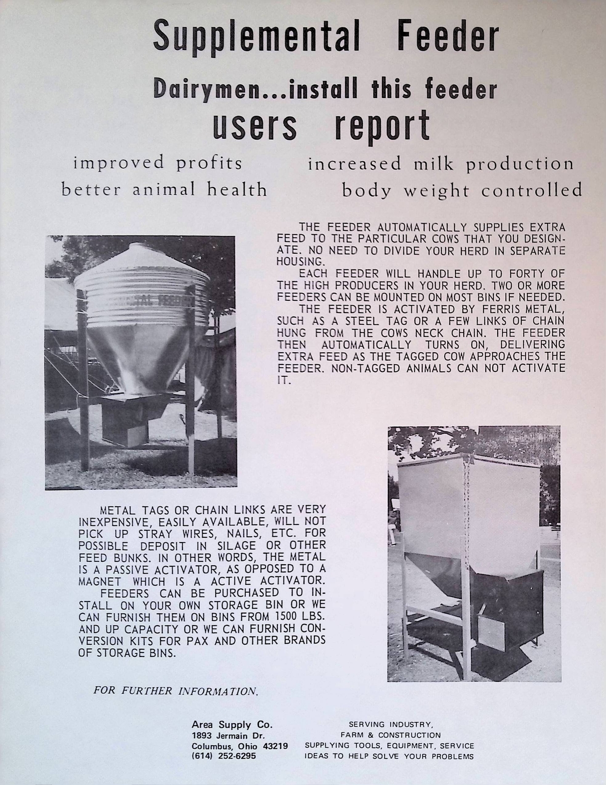 Vintage Farm Advertisement Spec Sheet Supplemental Feeder and Calf Saver Stalls