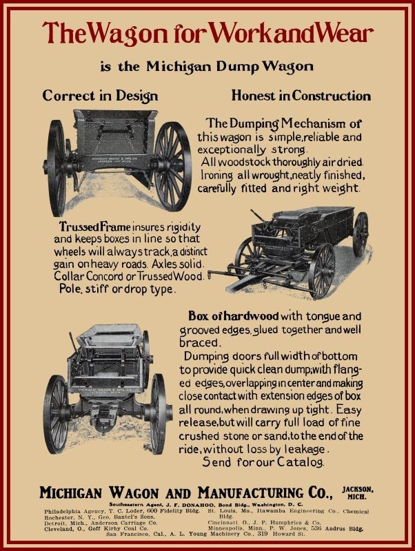 1916 Michigan Wagon & Mfg. Co. of Jackson Michigan NEW Metal Sign: 12×16&Prime;