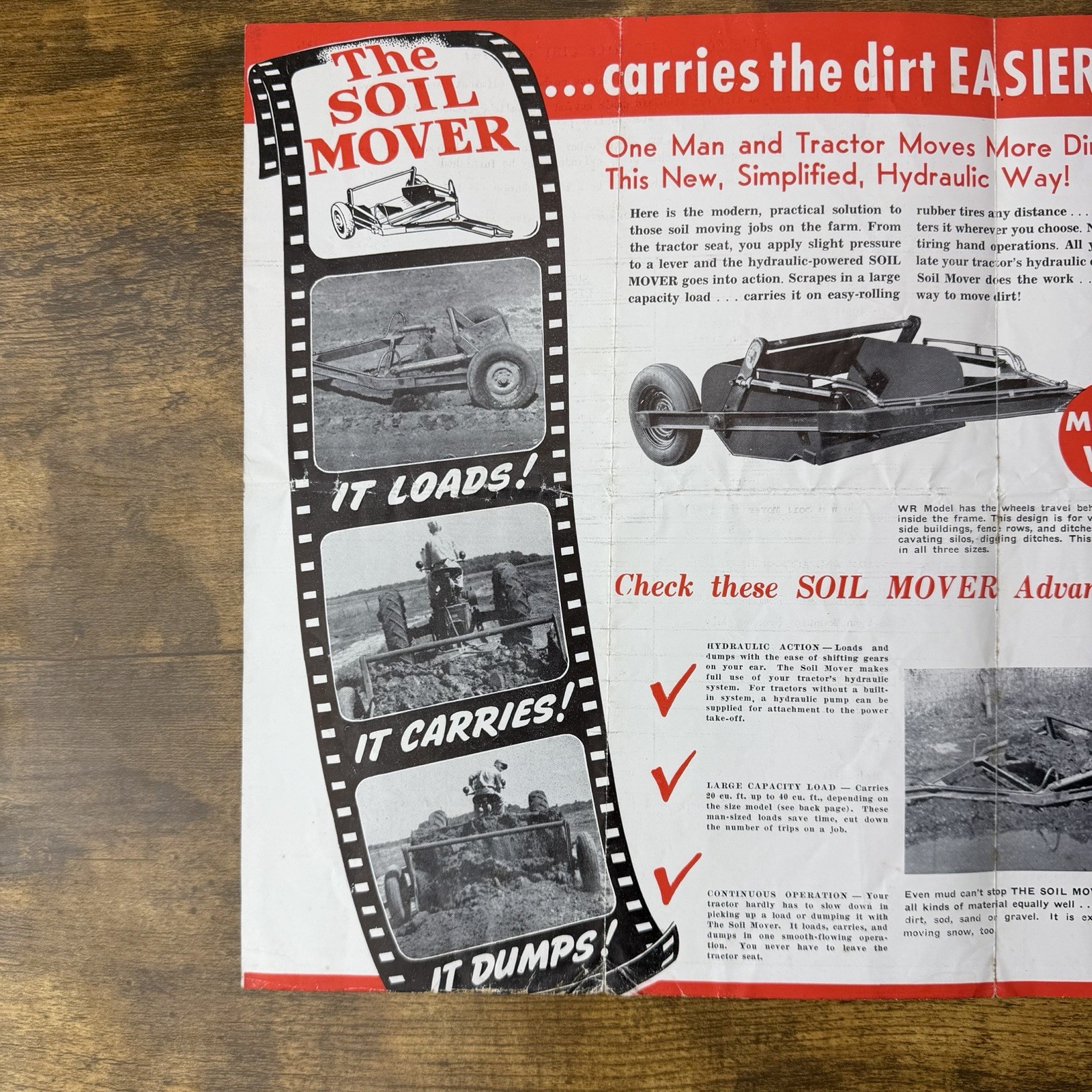 1950 Soil Mover Scraper Brochure & Price List – Columbus Nebraska Model WR WS