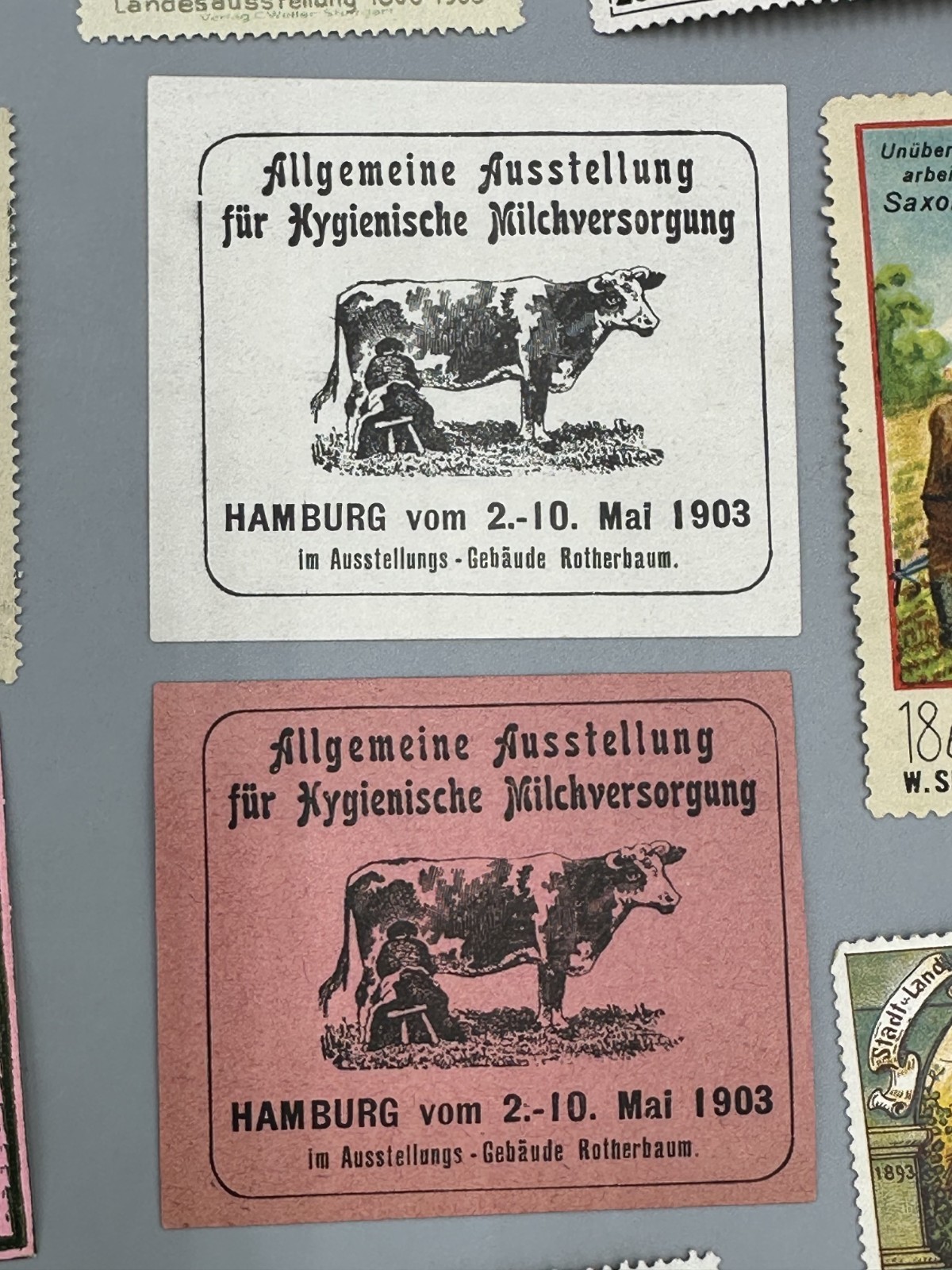 Antique GERMAN FARM EXPO Agricultural Advertising POSTER STAMP Cinderella