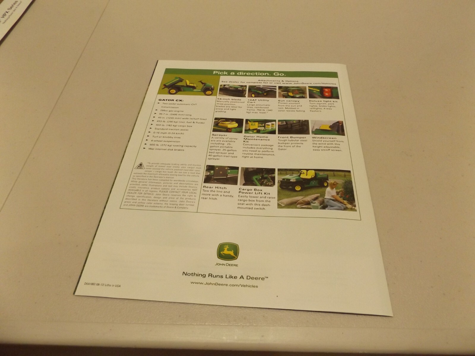 2007 JOHN DEERE GATOR COMPACT SERIES, LIT # DKE1863 (06-12) 2006