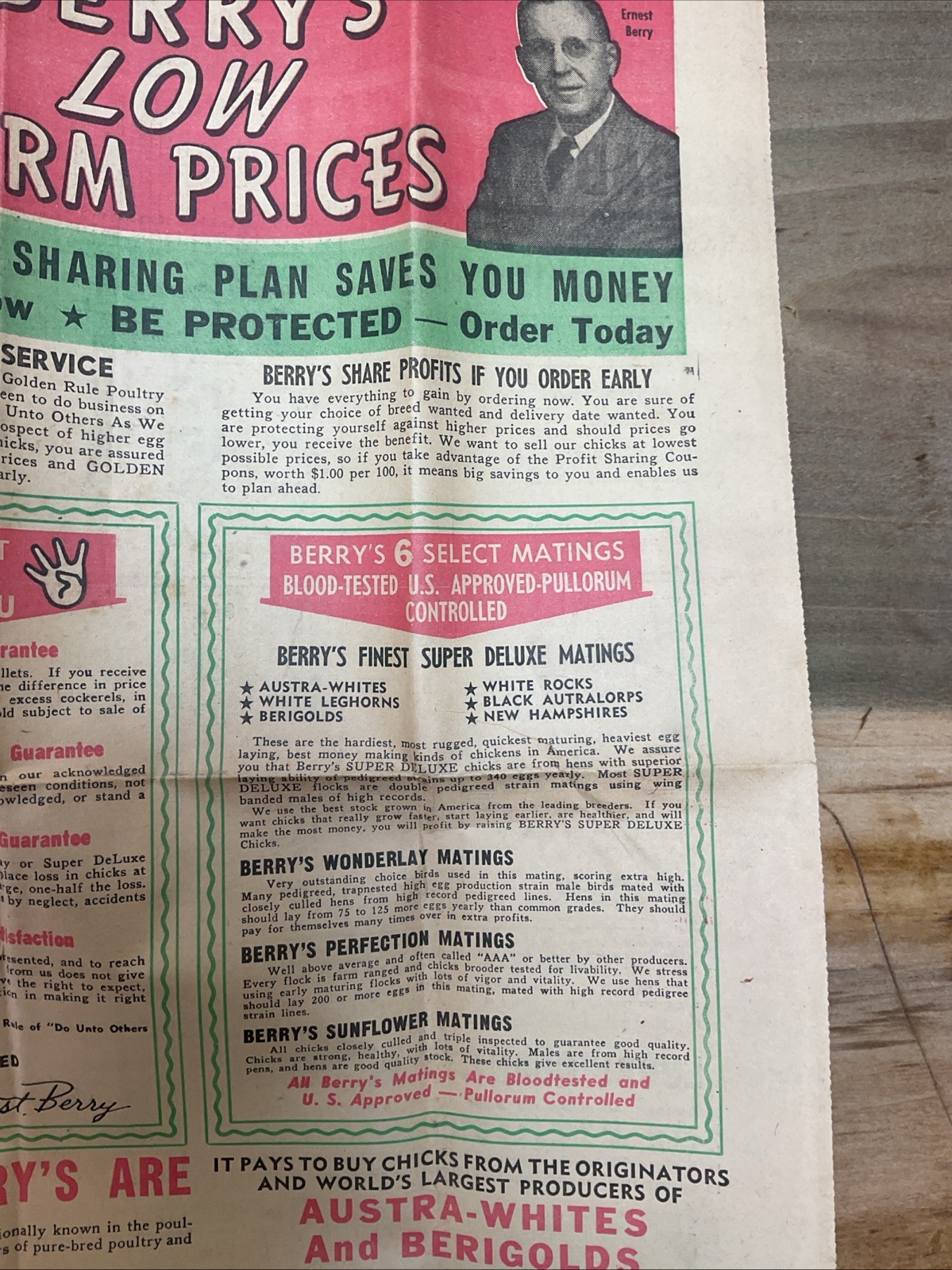 1940s Berrys Chicks Atchison Kansas Poultry Farm Advertisements Newspaper B26