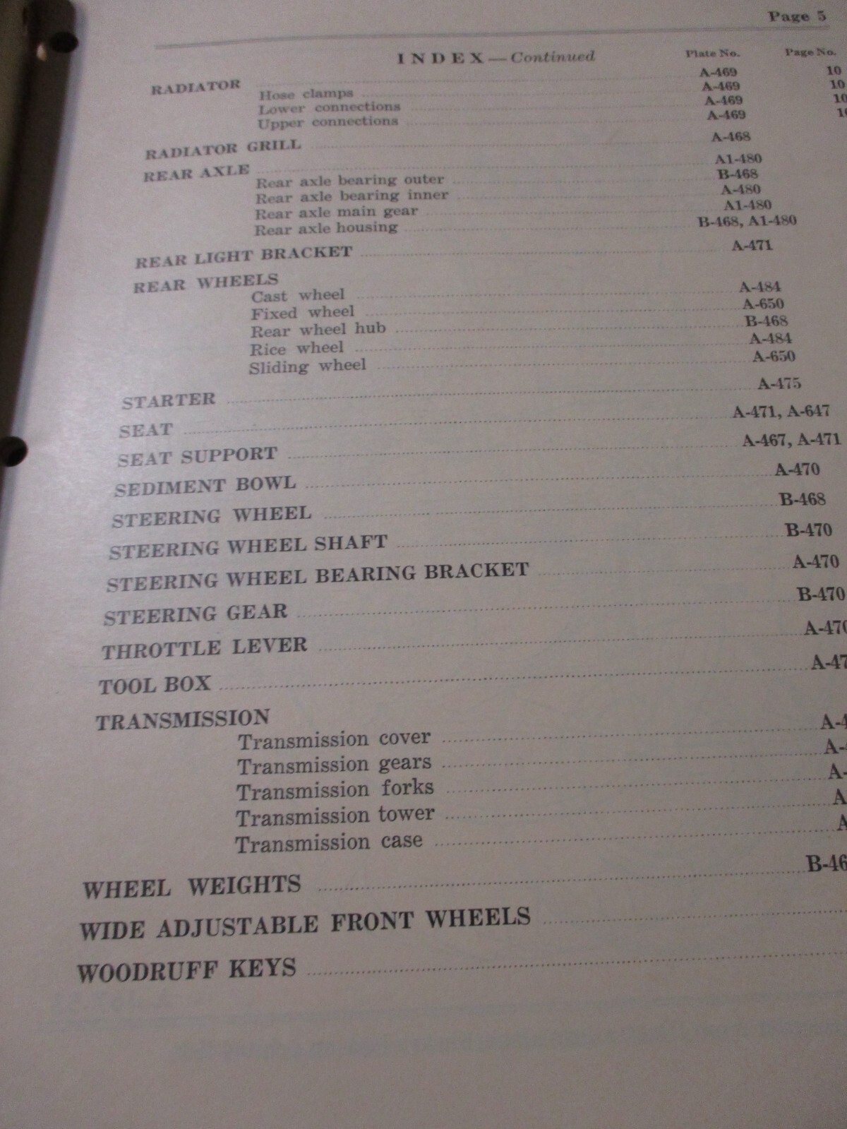 Cockshutt Black Hawk « 50 » Gas Tractor Parts List 1955