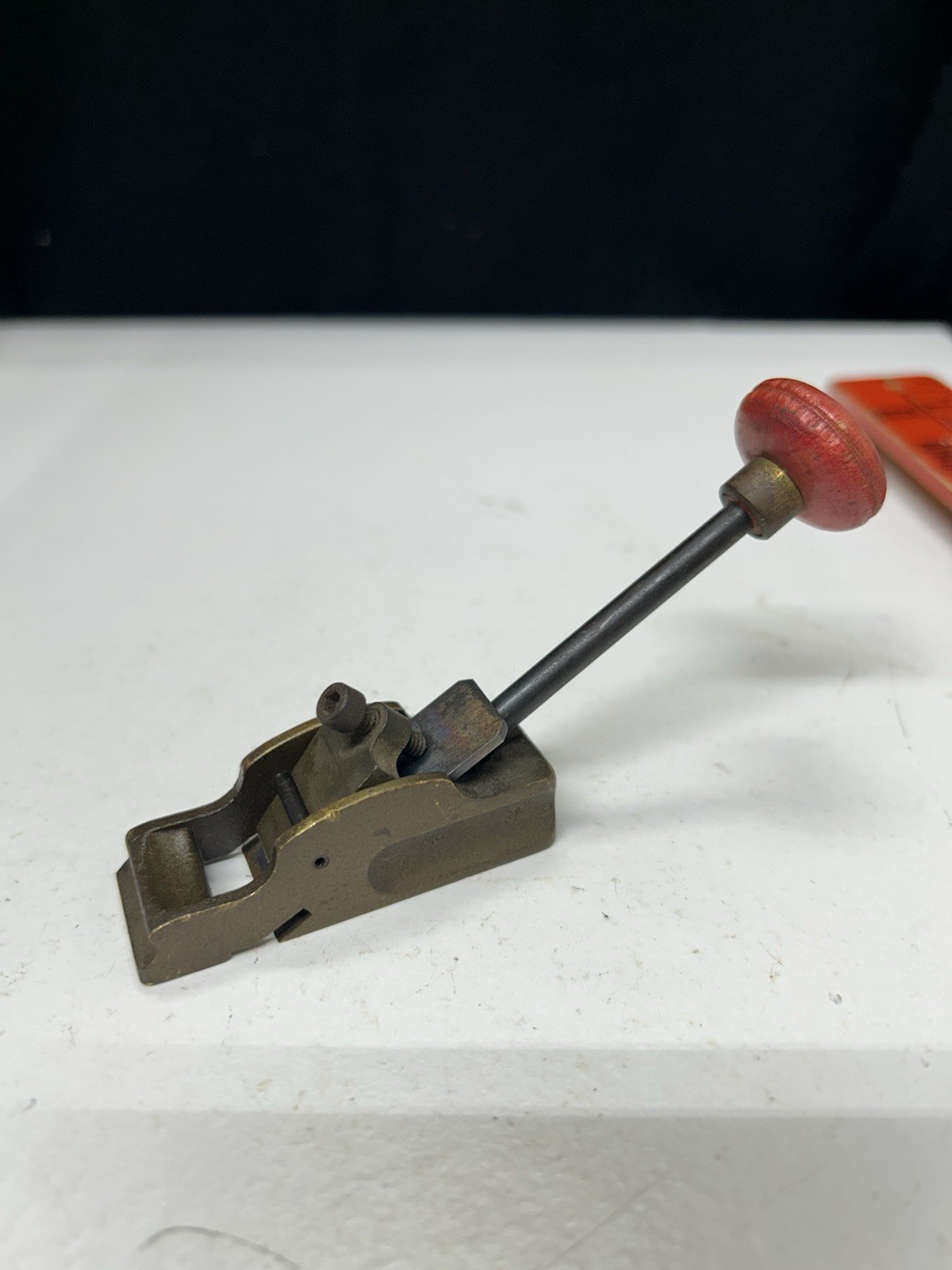 ANTIQUE CONOVER CO PARKMAN OHIO MINIATURE BRASS PLANE TOOL WOODWORKING MINI WOOD