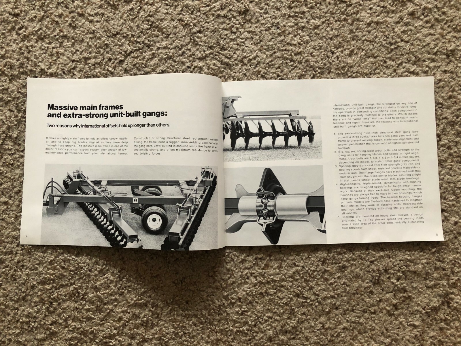 1970s International Offset Disk Harrows, original sales literature.