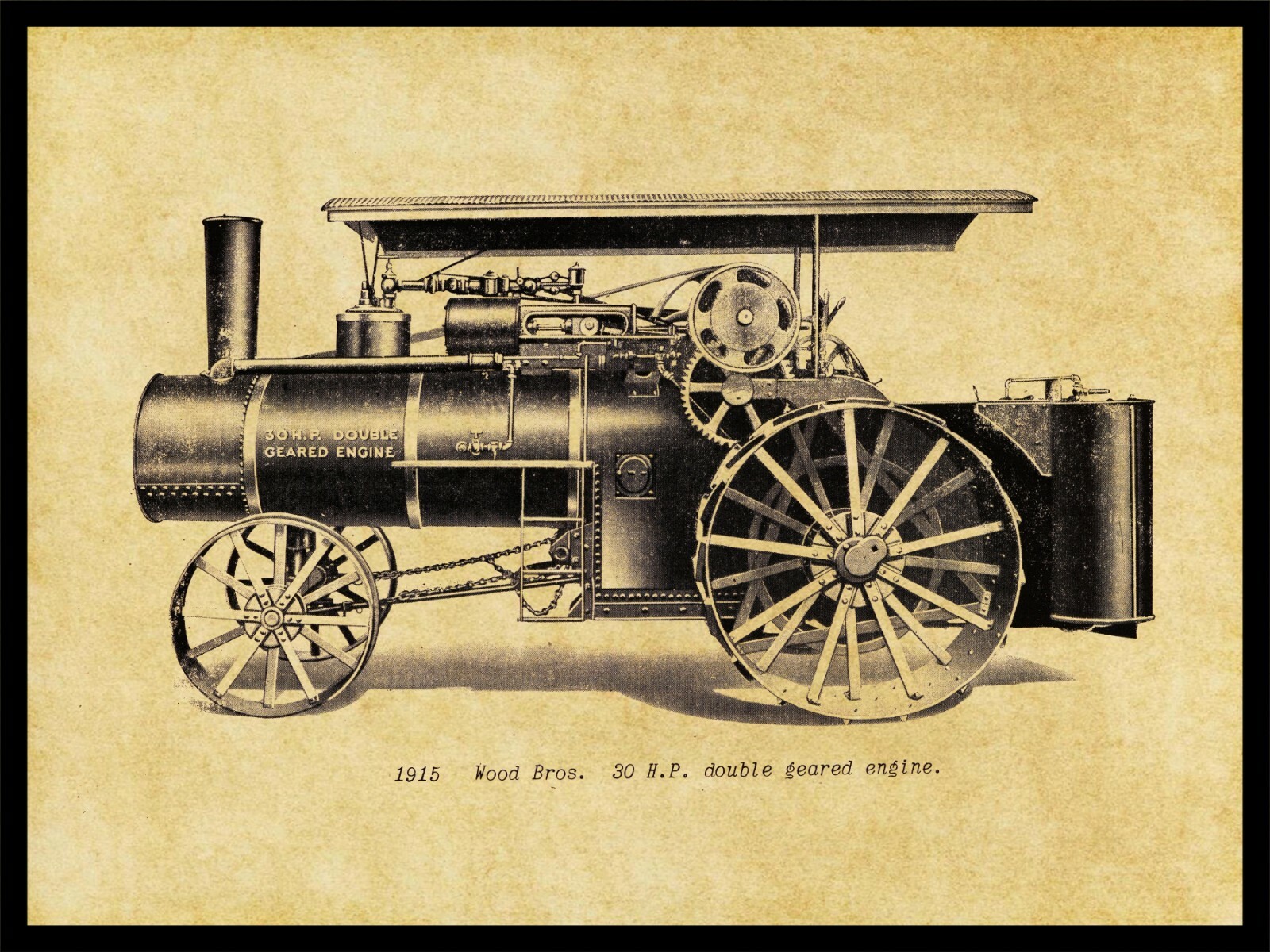 1915 Wood Brothers 30 HP Traction Engine NEW Metal Sign: Des Moines, Iowa