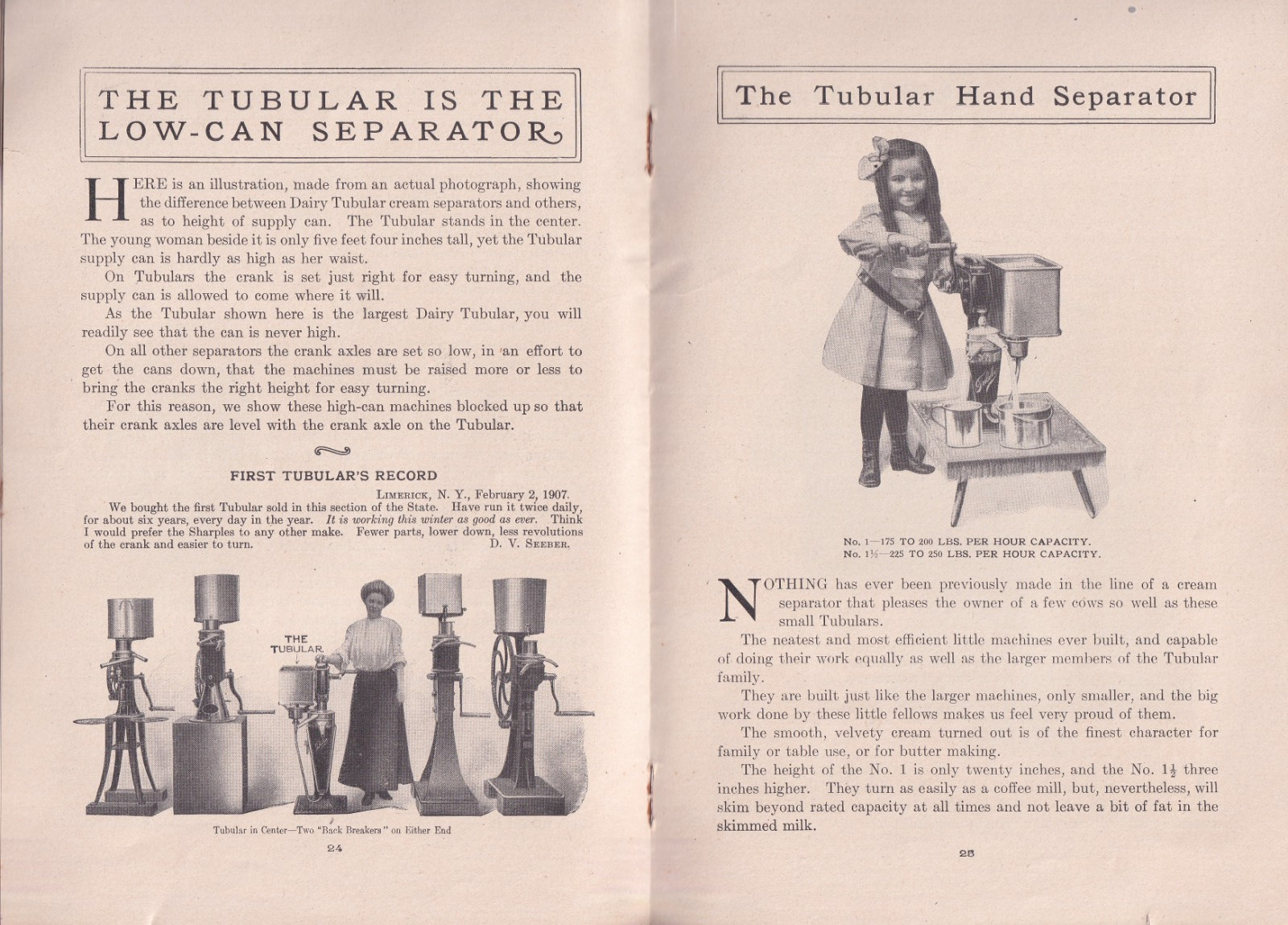 1910 Sharples Tubular Cream Separator Catalog Models Price List West Chester PA